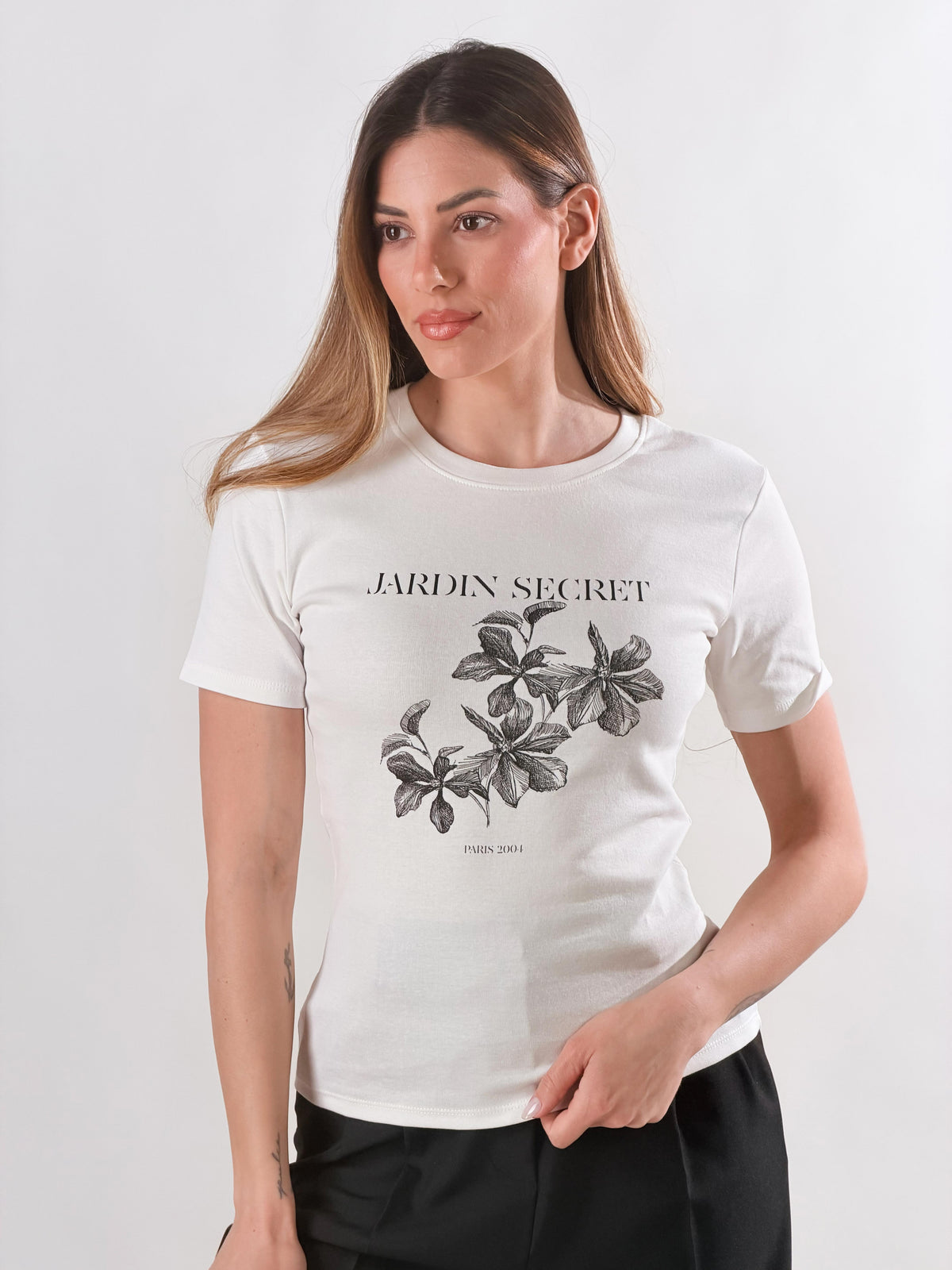 T-Shirt Jardin Secret|Colore:Bianco latte