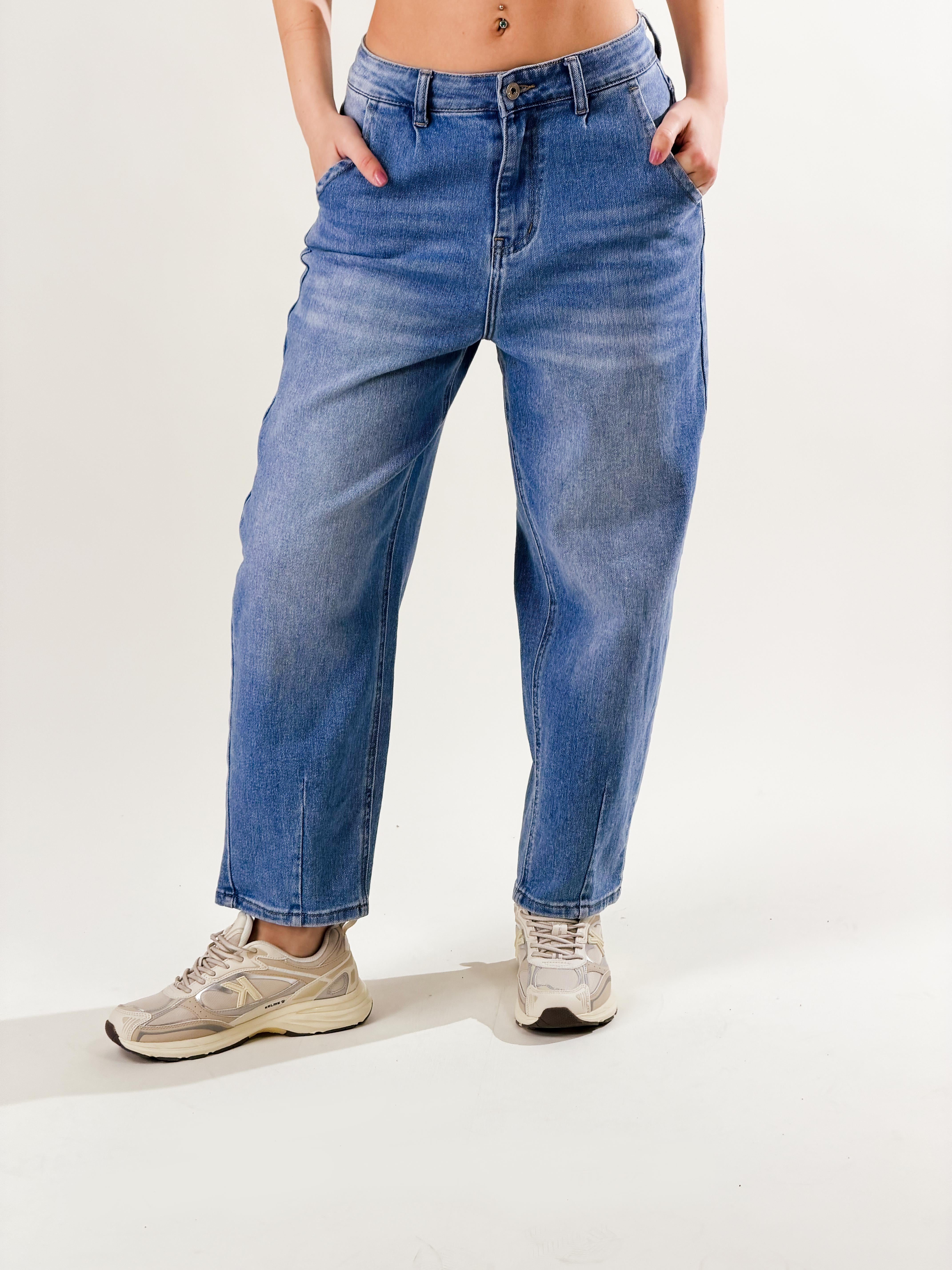 Jeans Mom Fit|Colore:Blu medio