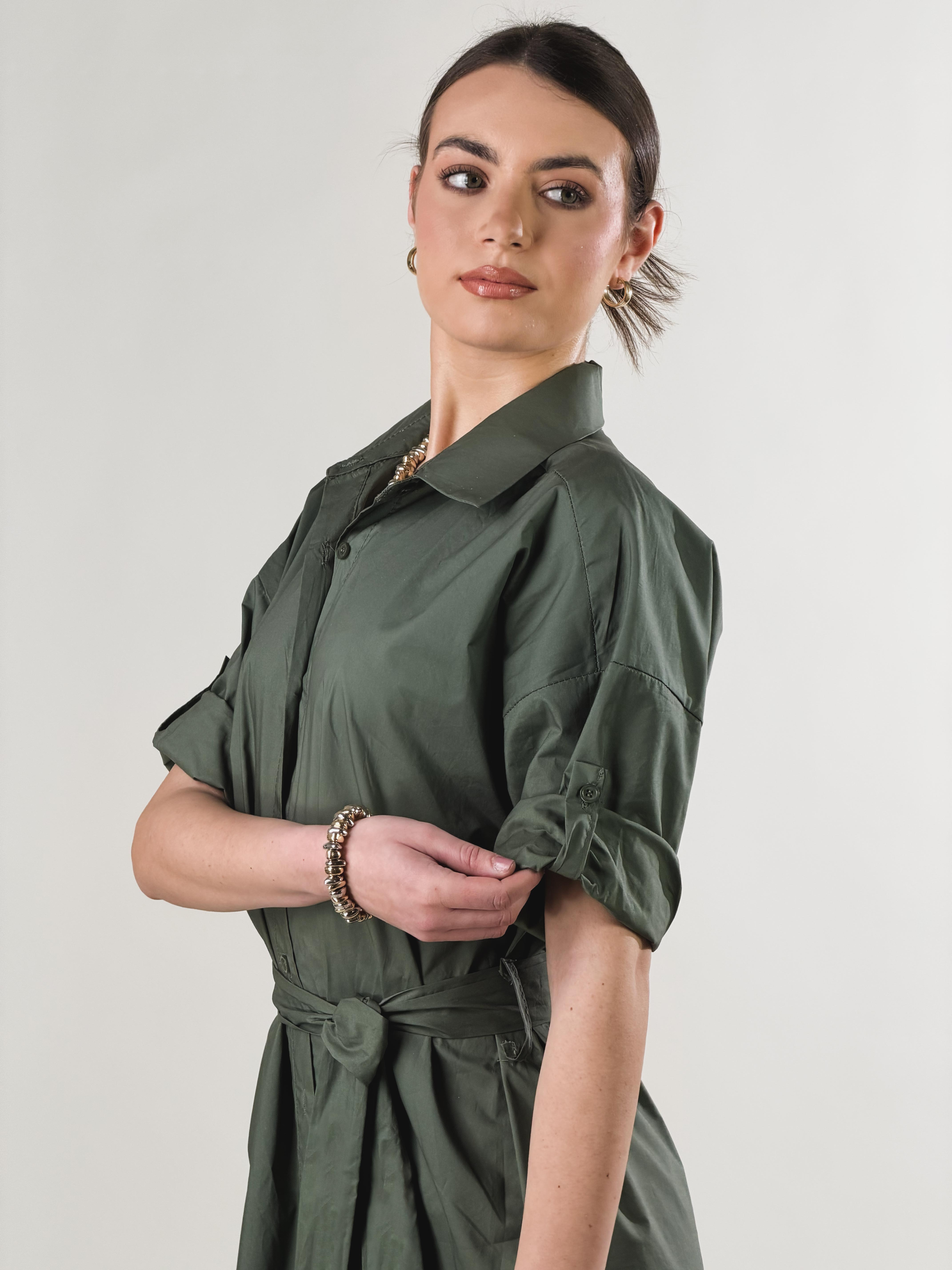 Abito chemisier|Colore:Militare