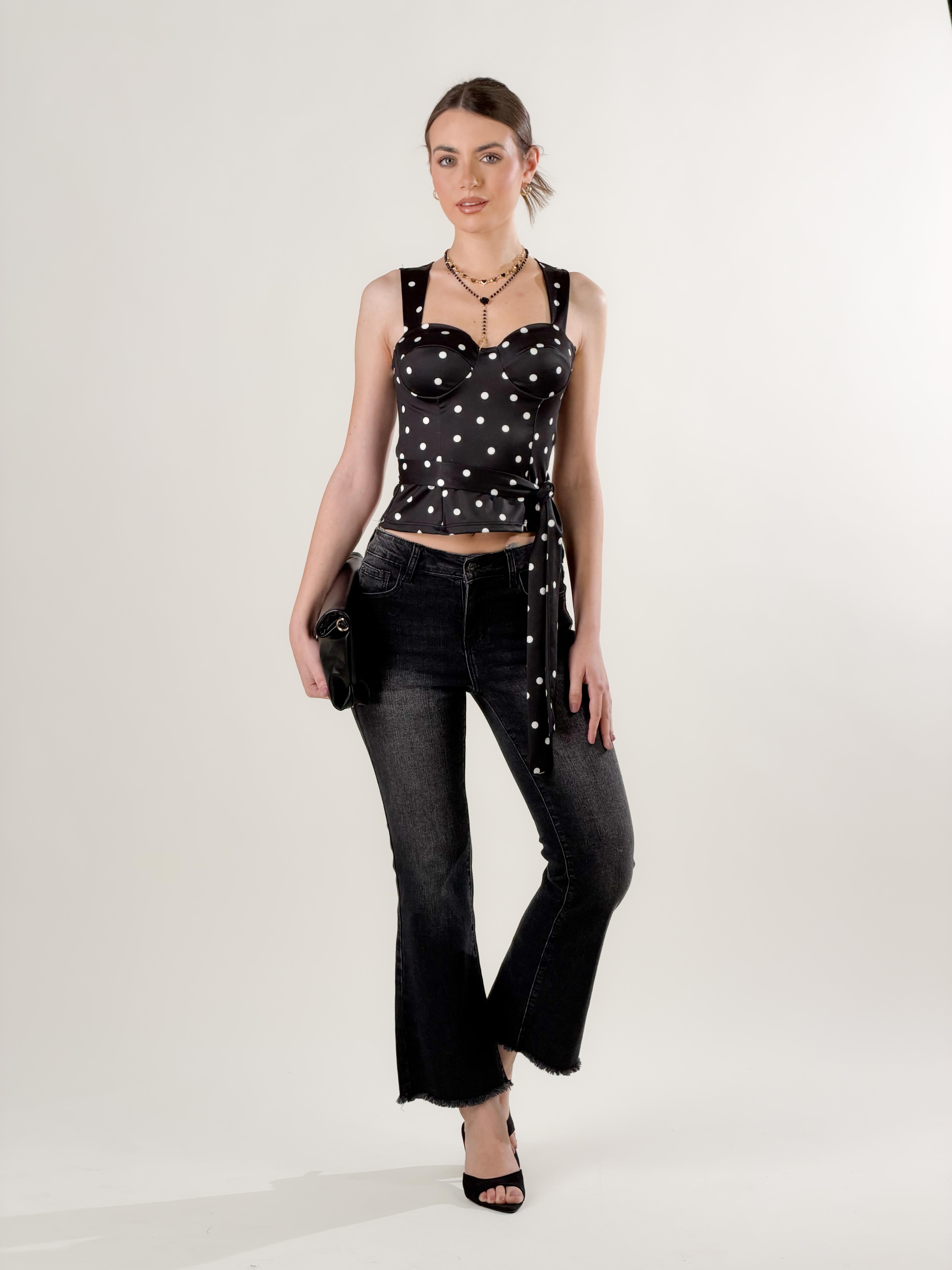 Top Bustier Pois|Colore:Nero
