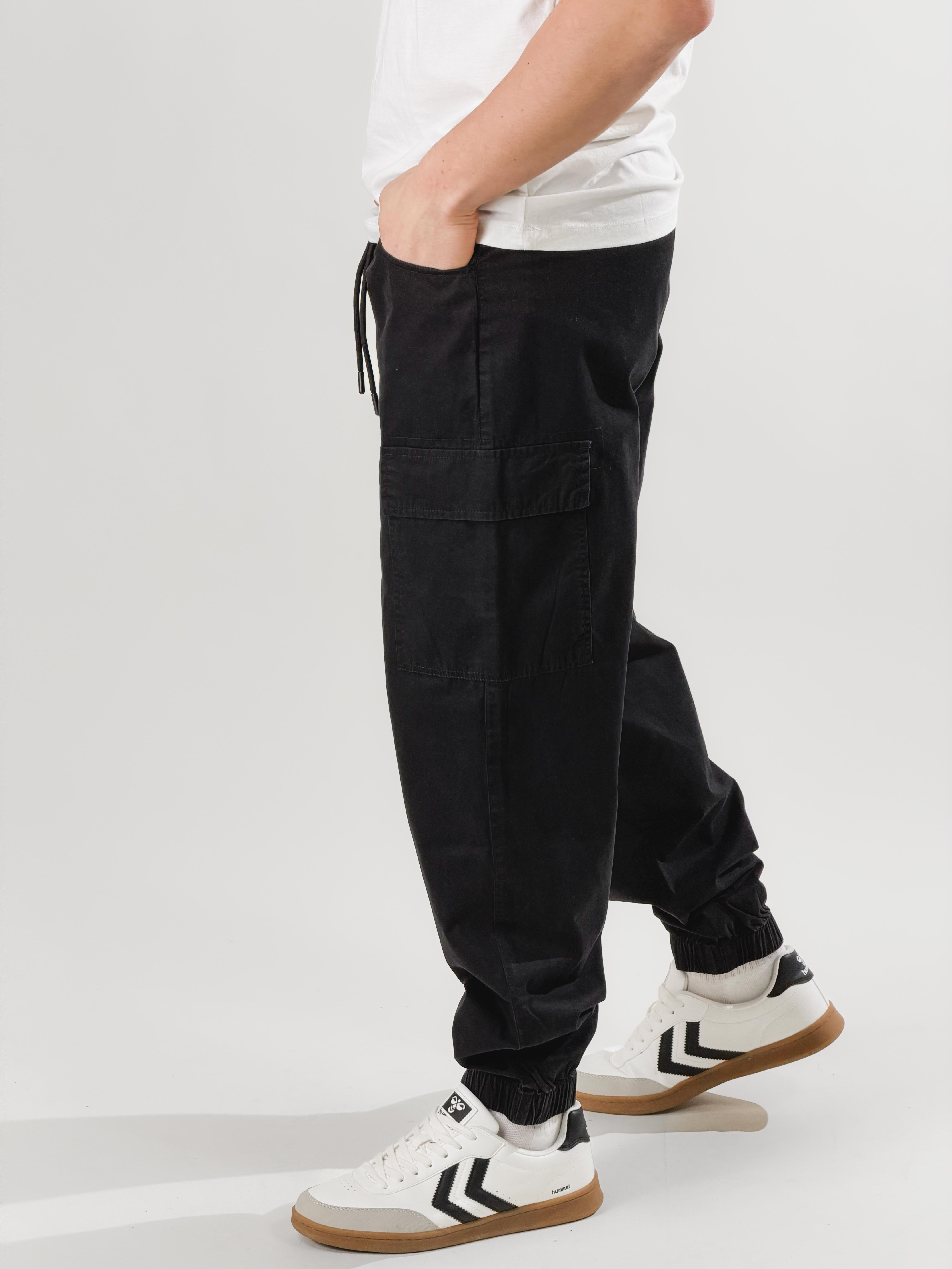 Cargo con tasconi|Colore:Nero