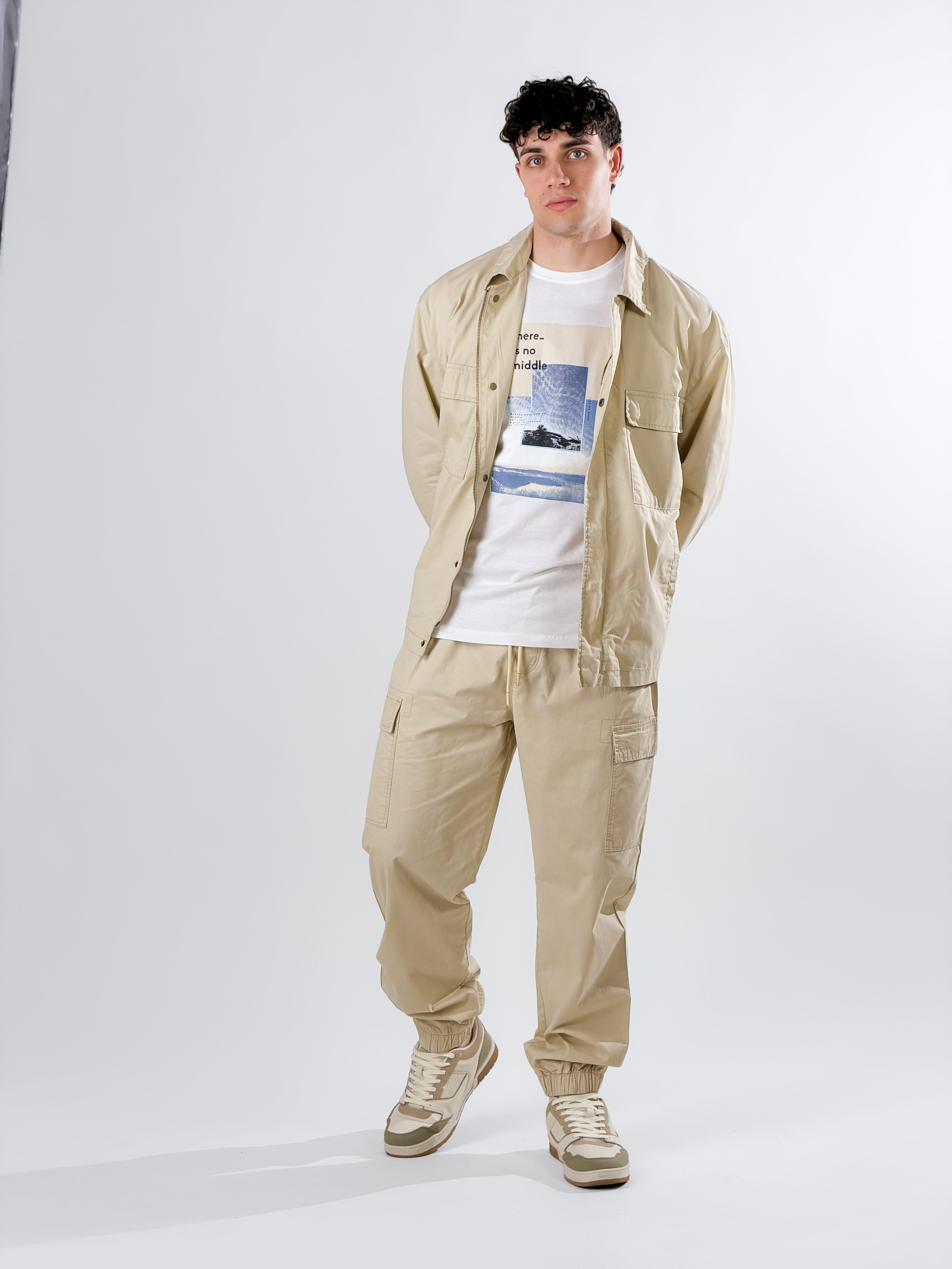 Cargo con tasconi|Colore:Beige