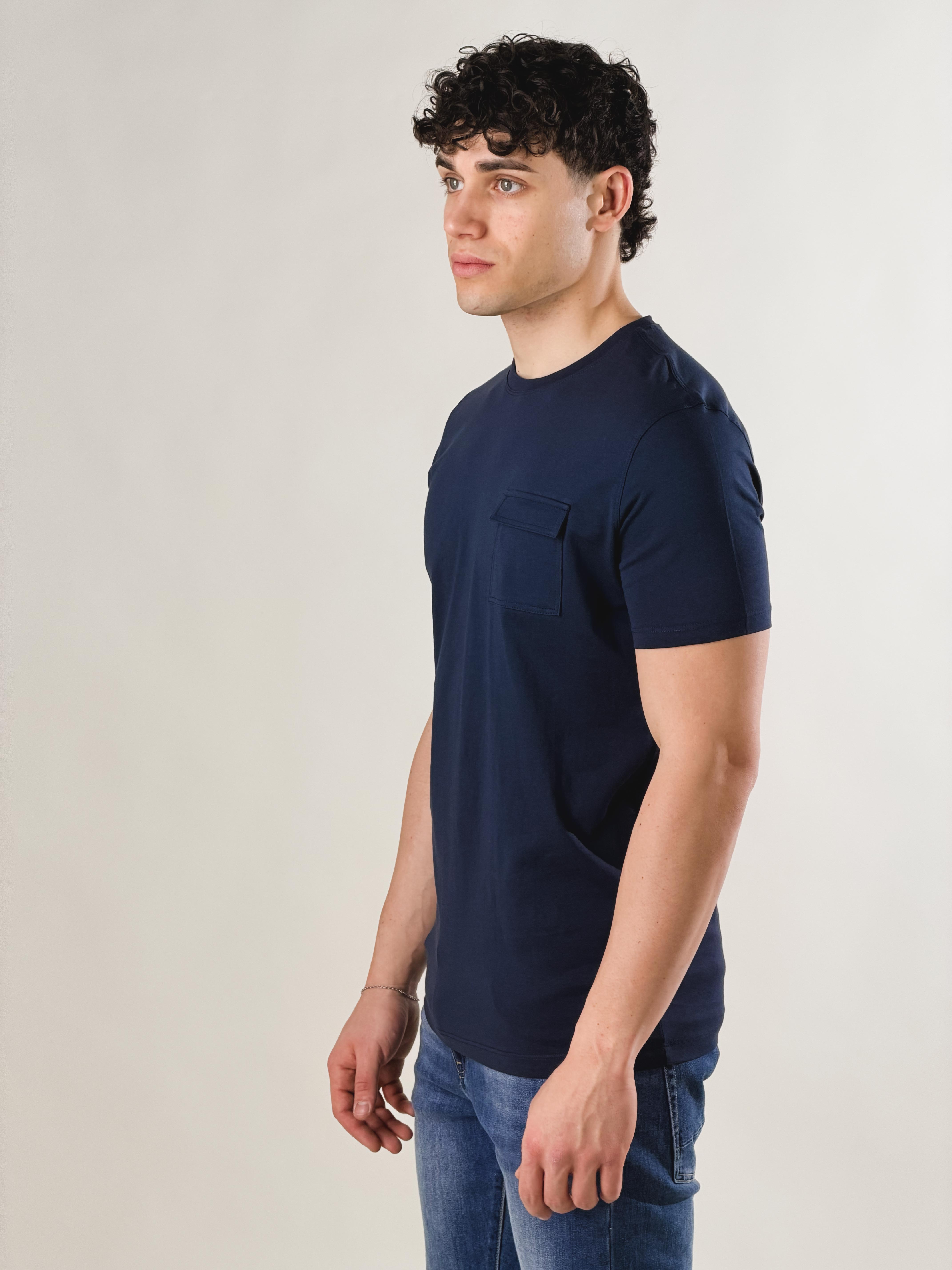 T-Shirt taschino loose fit|Colore:Blu