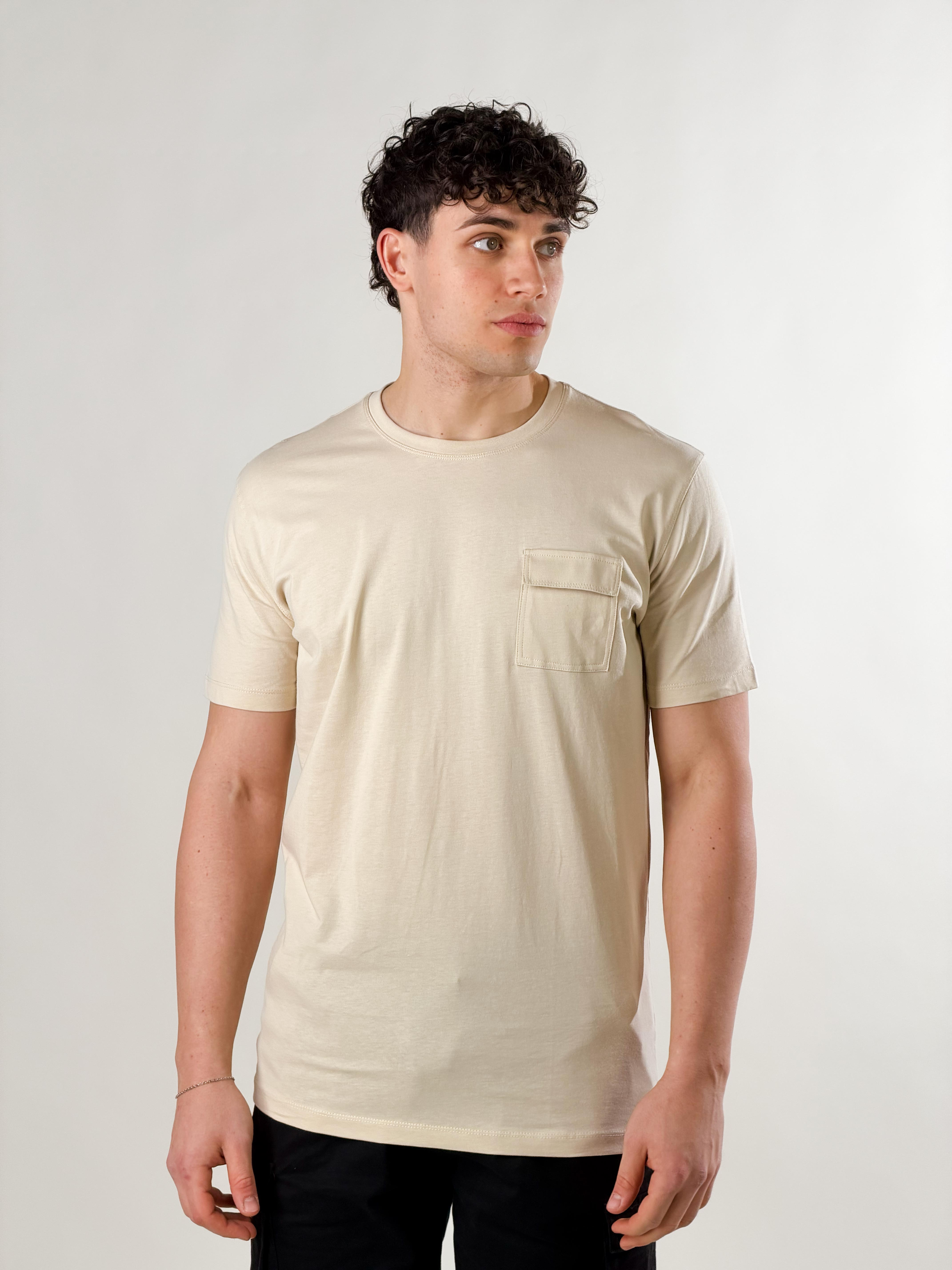 T-Shirt taschino loose fit|Colore:Beige
