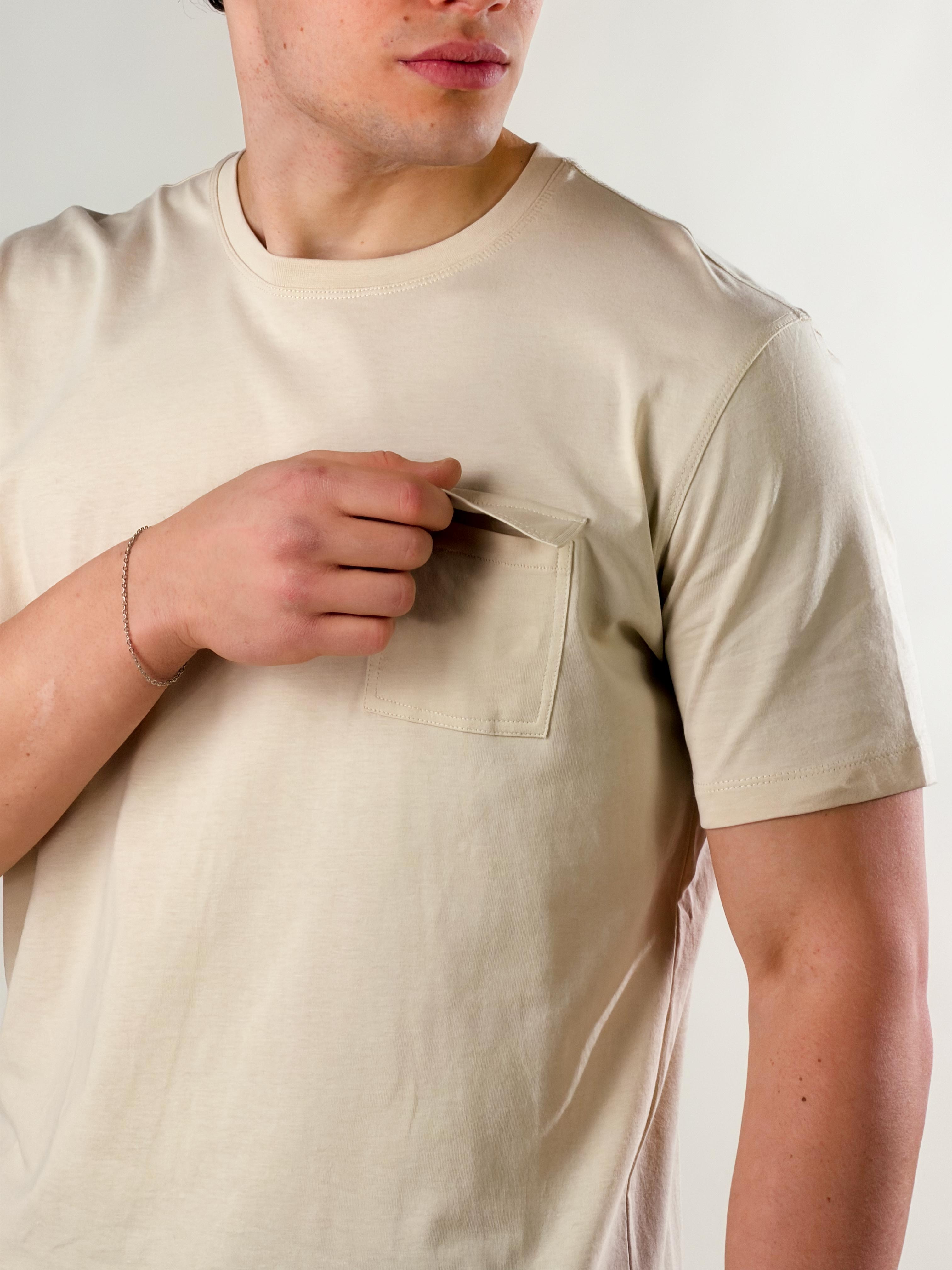 T-Shirt taschino loose fit|Colore:Beige