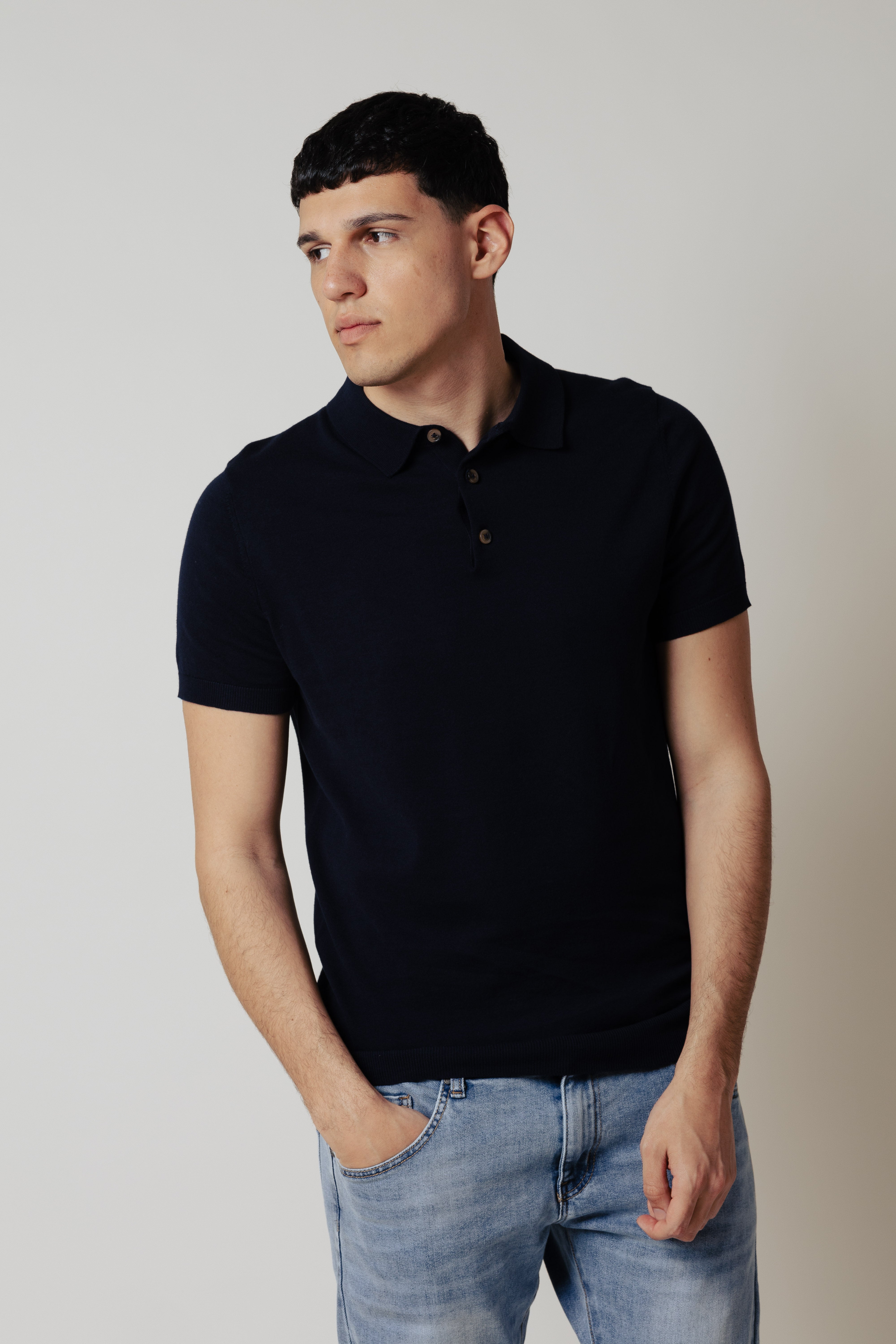 Polo in maglia|Colore:Blu