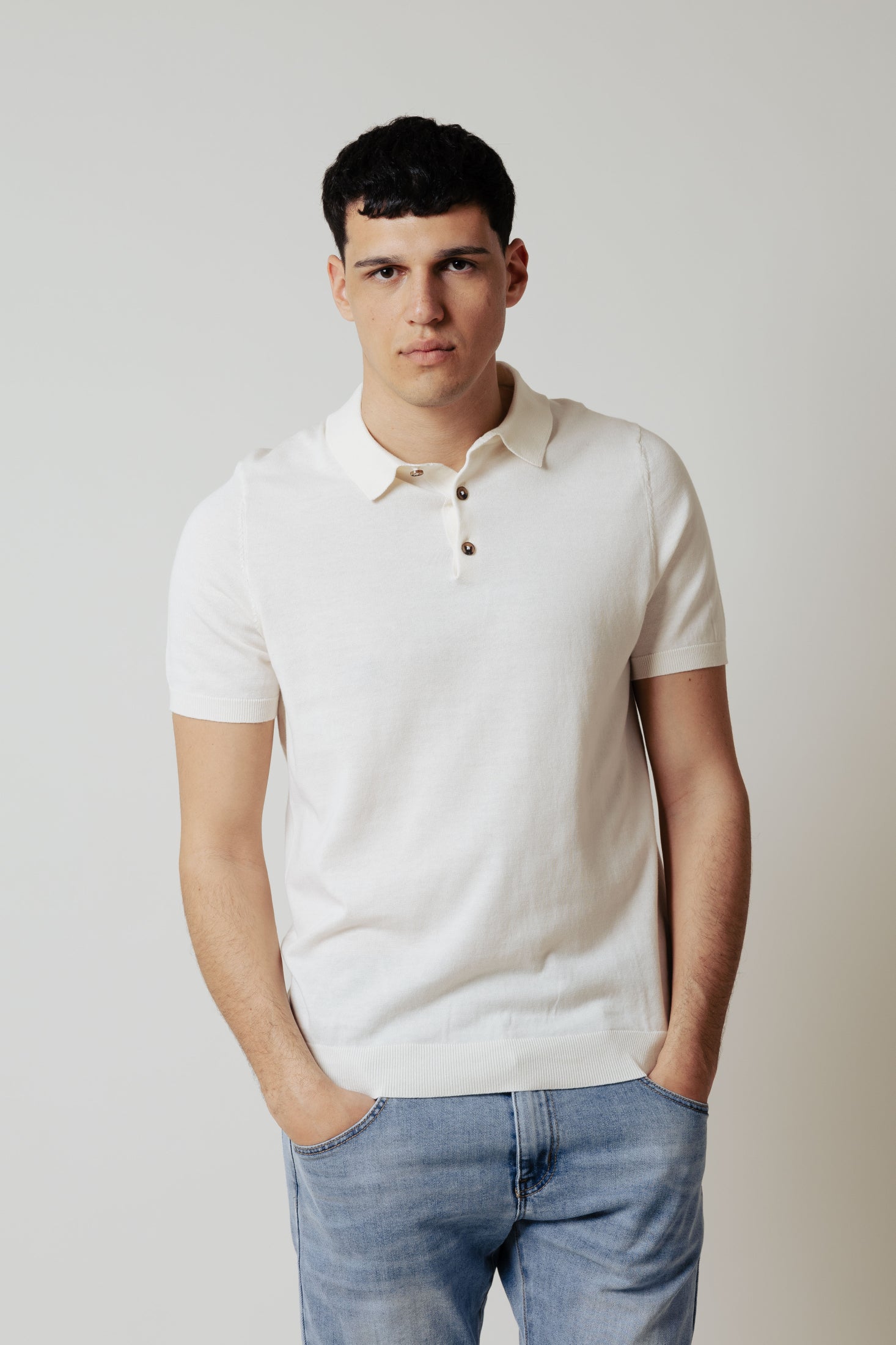Polo in maglia|Colore:Panna