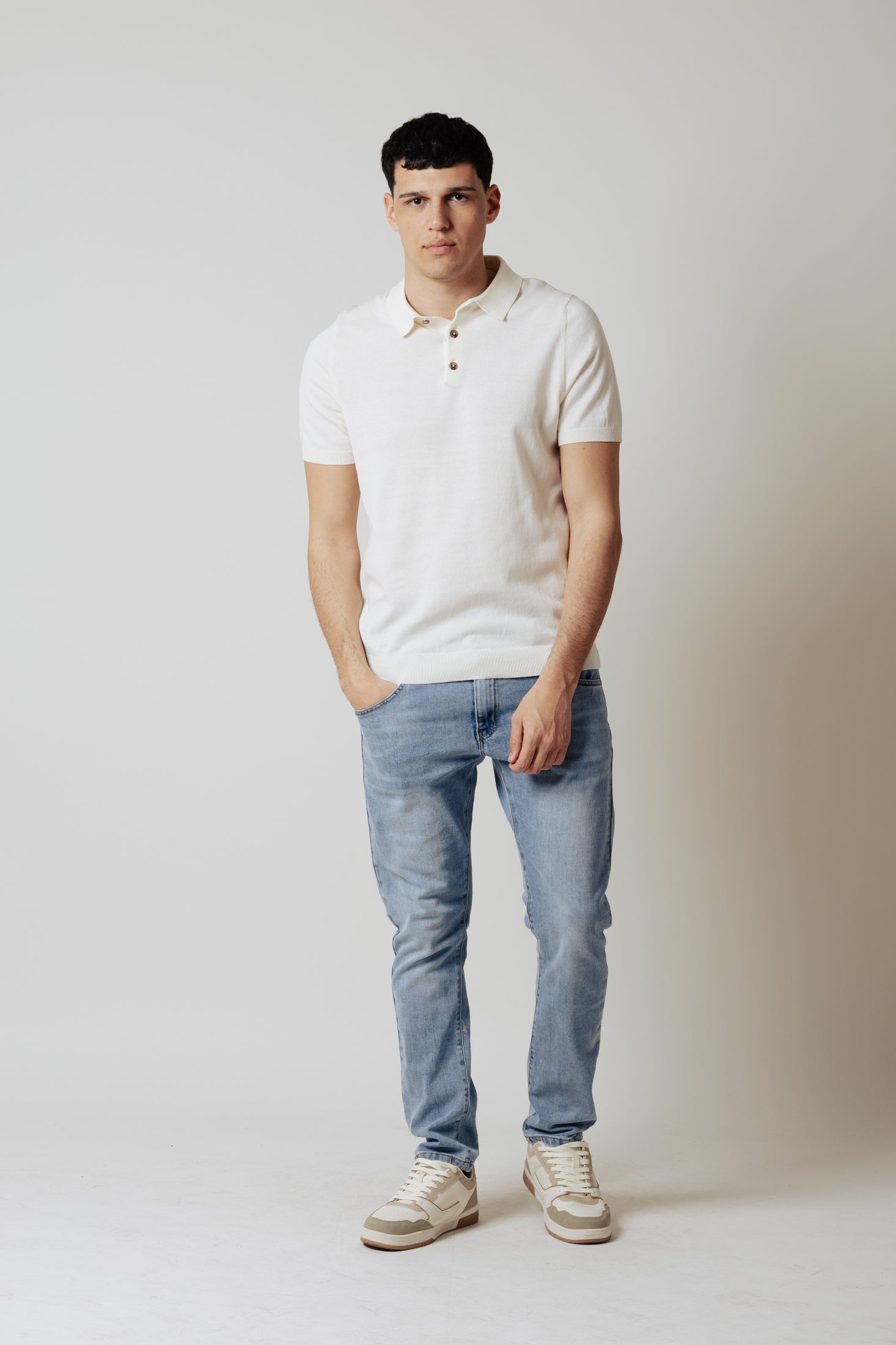 Polo in maglia|Colore:Panna