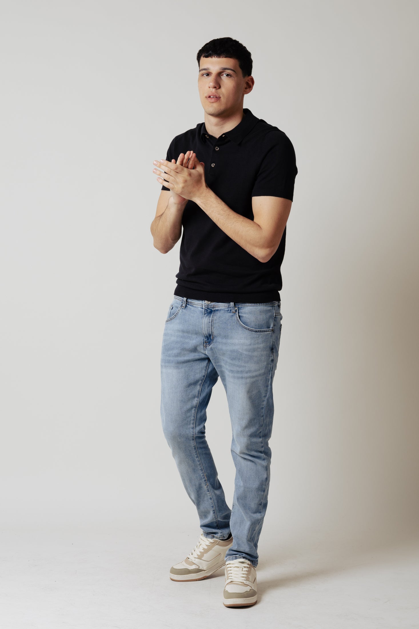Polo in maglia|Colore:Nero