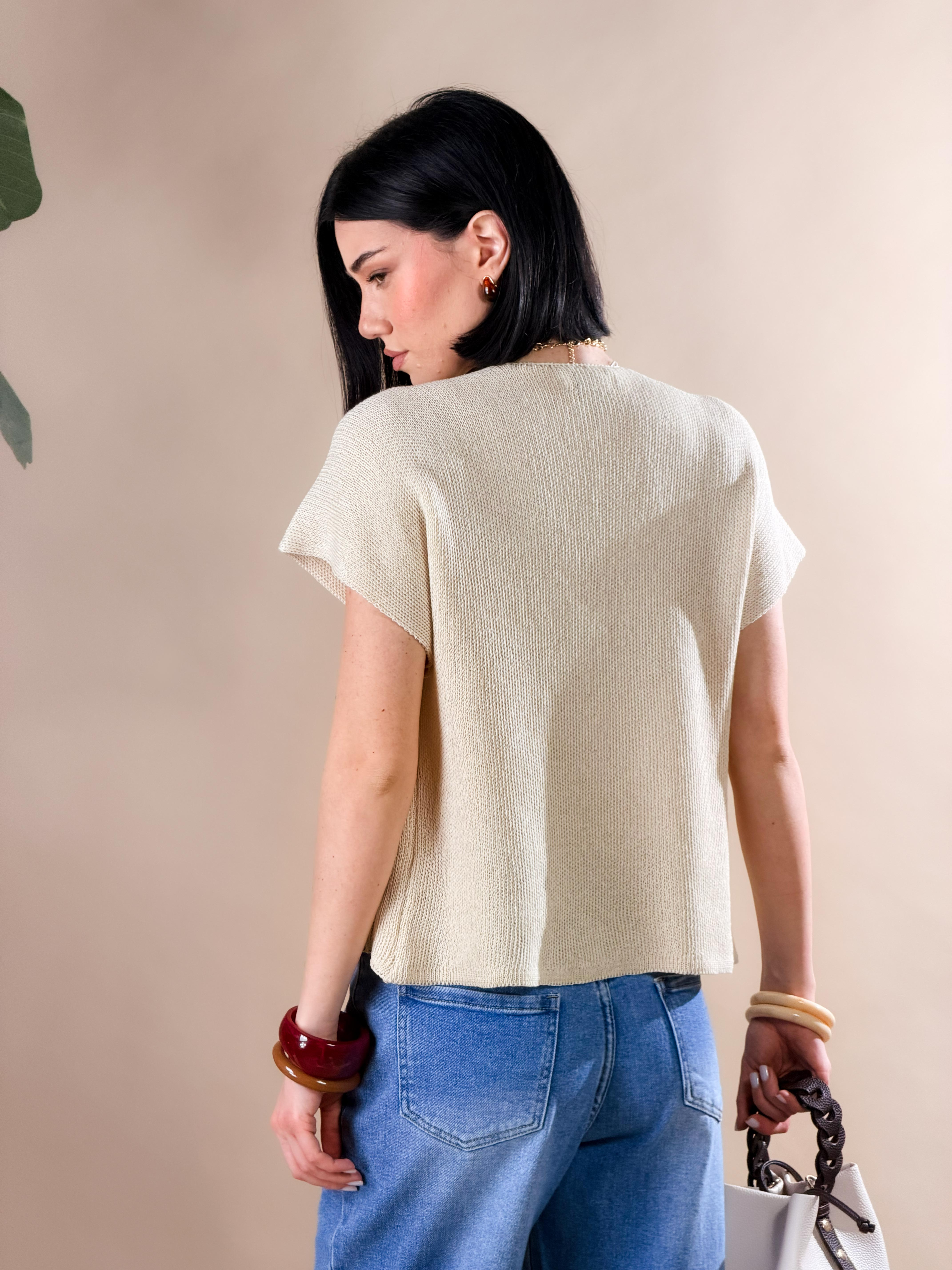 Gilet in maglia leggera|Colore:Camiciola