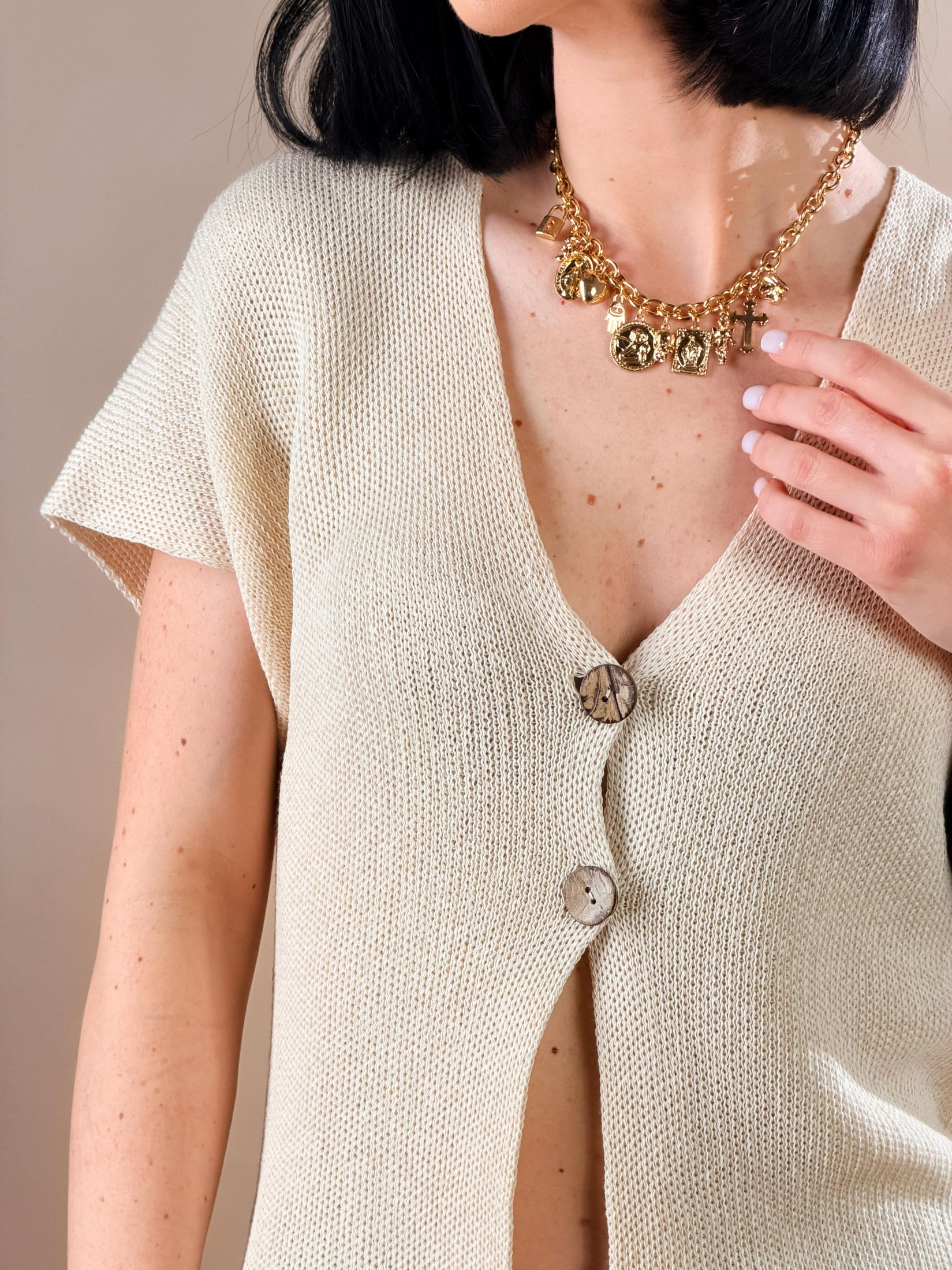 Gilet in maglia leggera|Colore:Camiciola