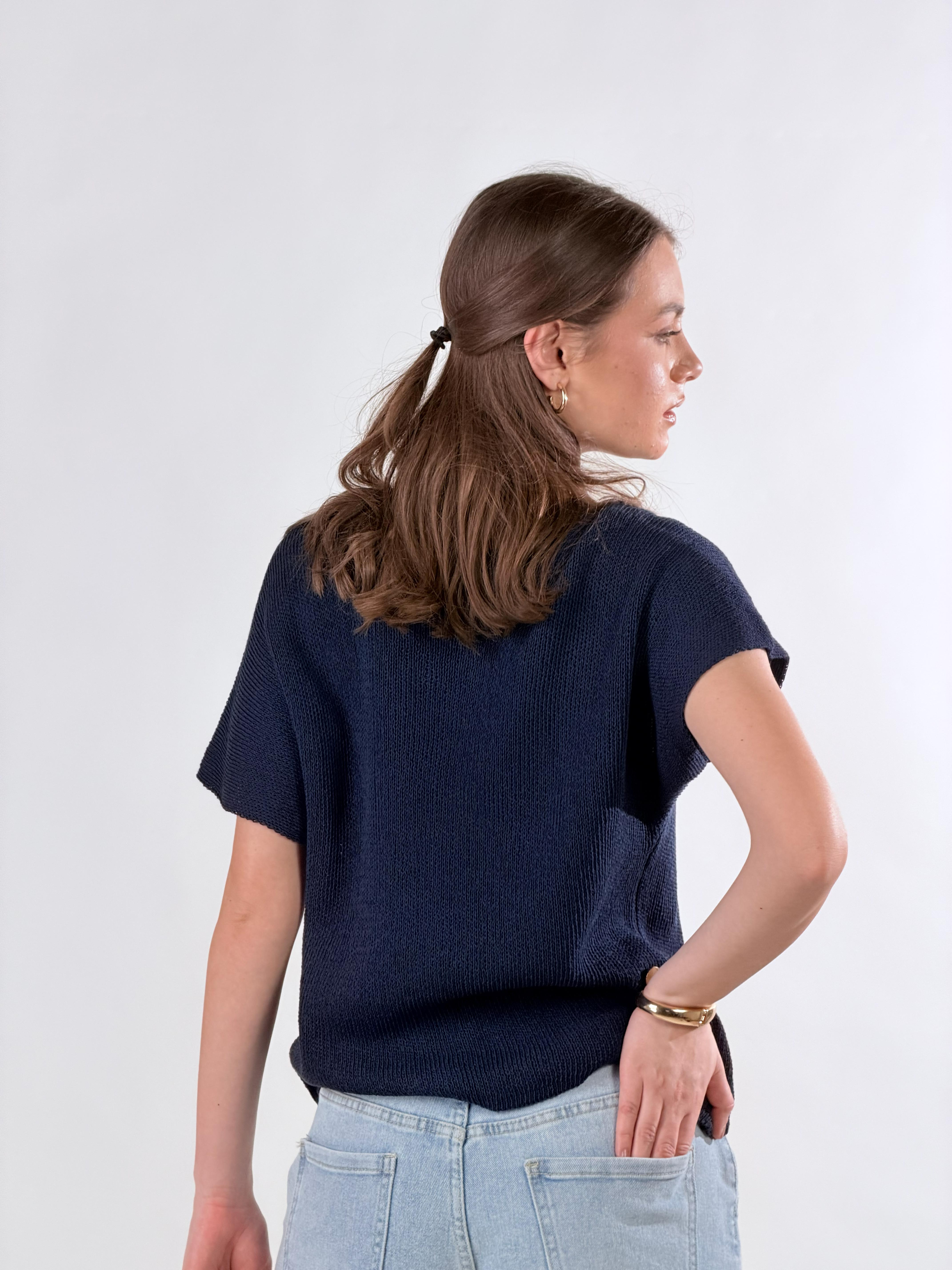 Gilet in maglia leggera|Colore:Blu