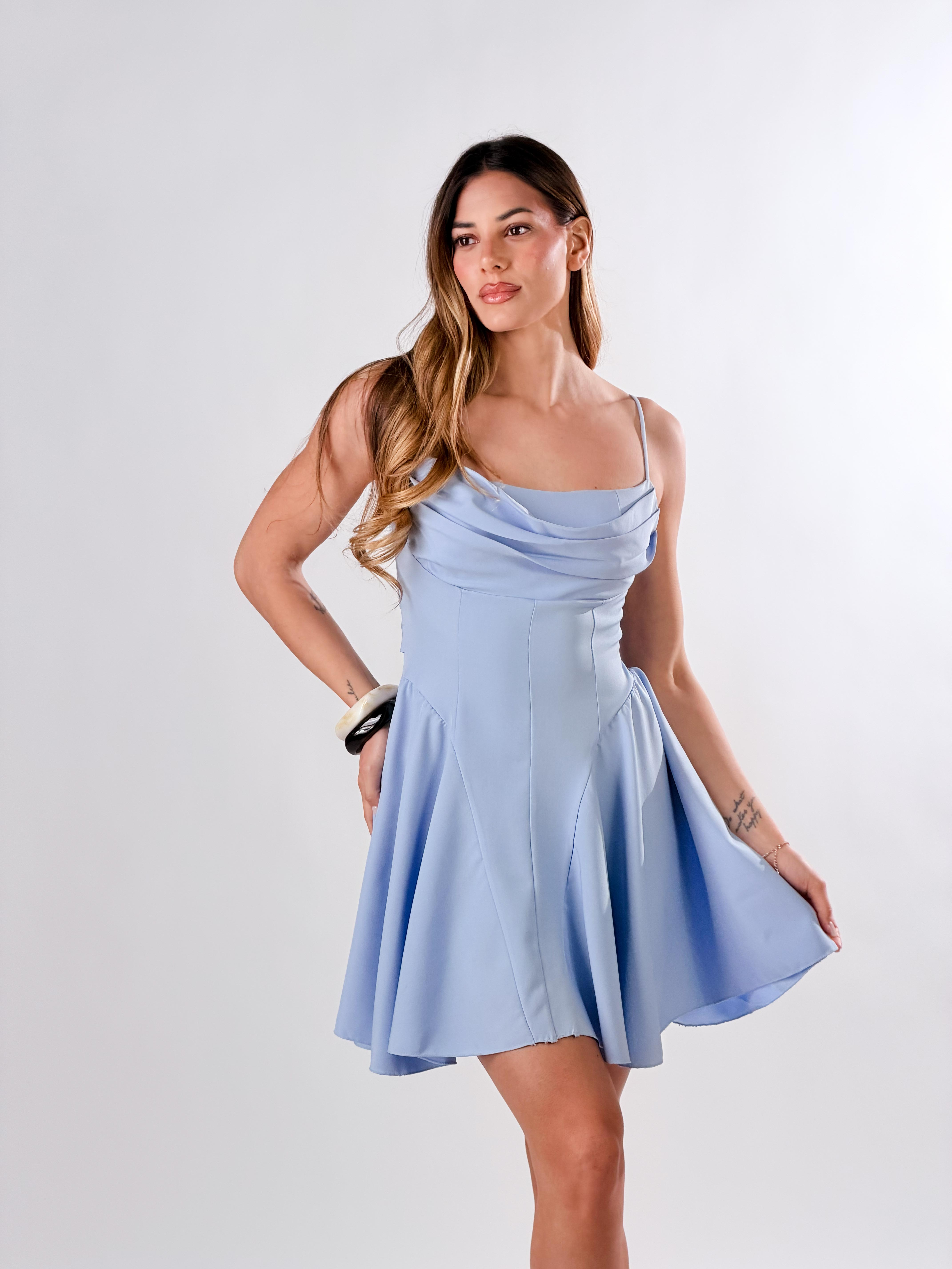 Mini Dress Alice|Colore:Celeste