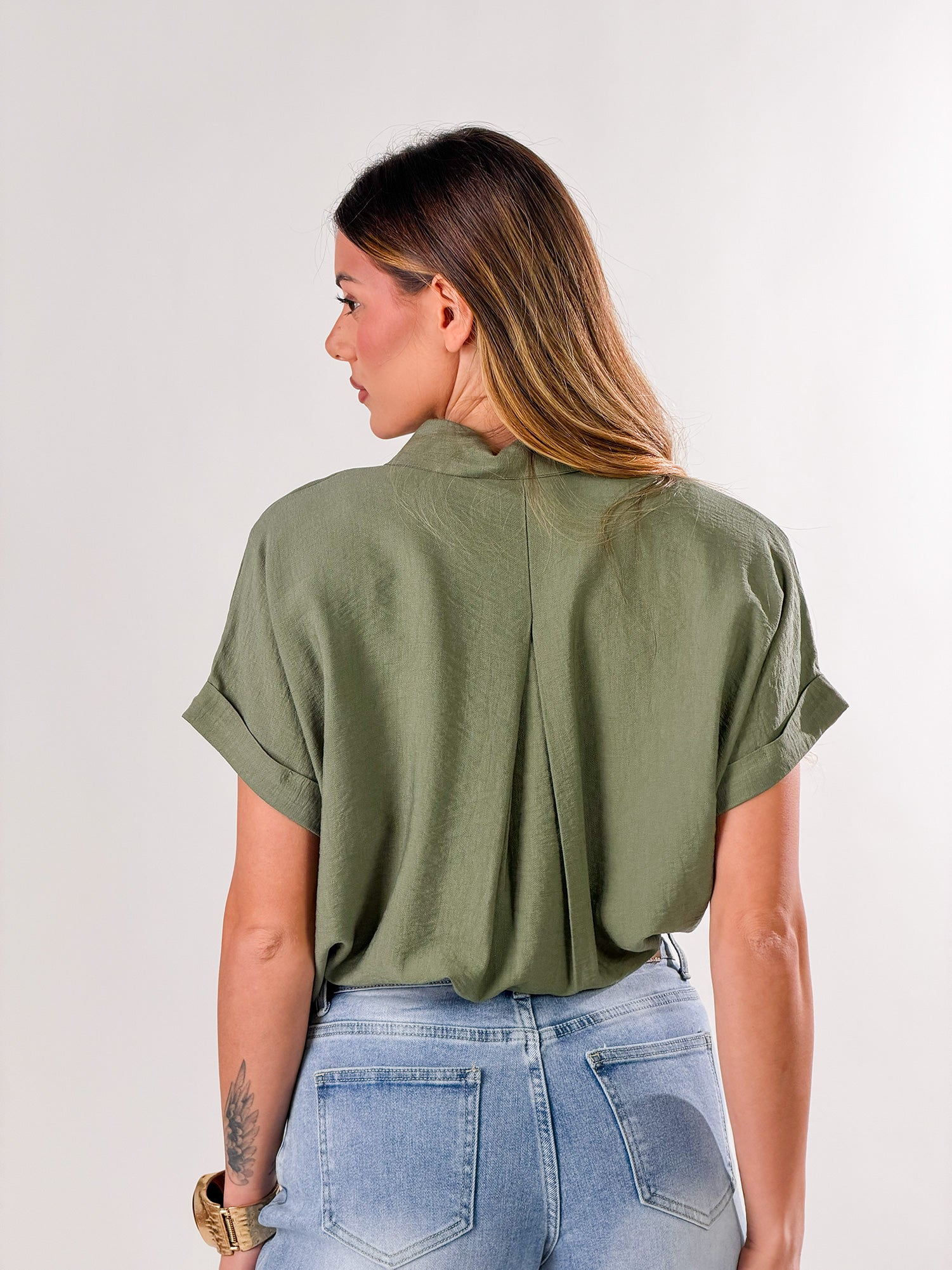 Camicia Easy-Chic|Colore:Verde militare