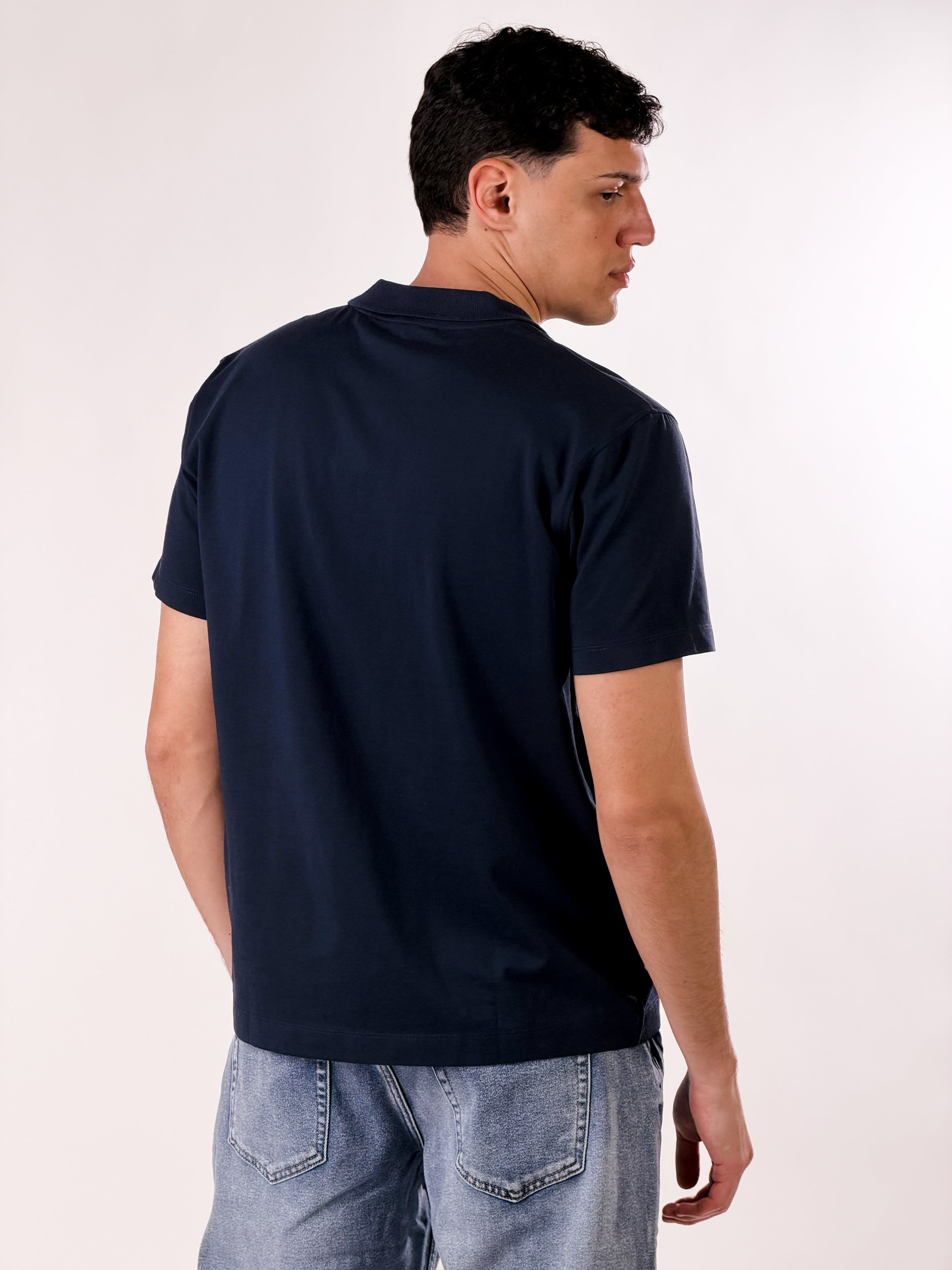 Polo senza bottoni|Colore:Blu