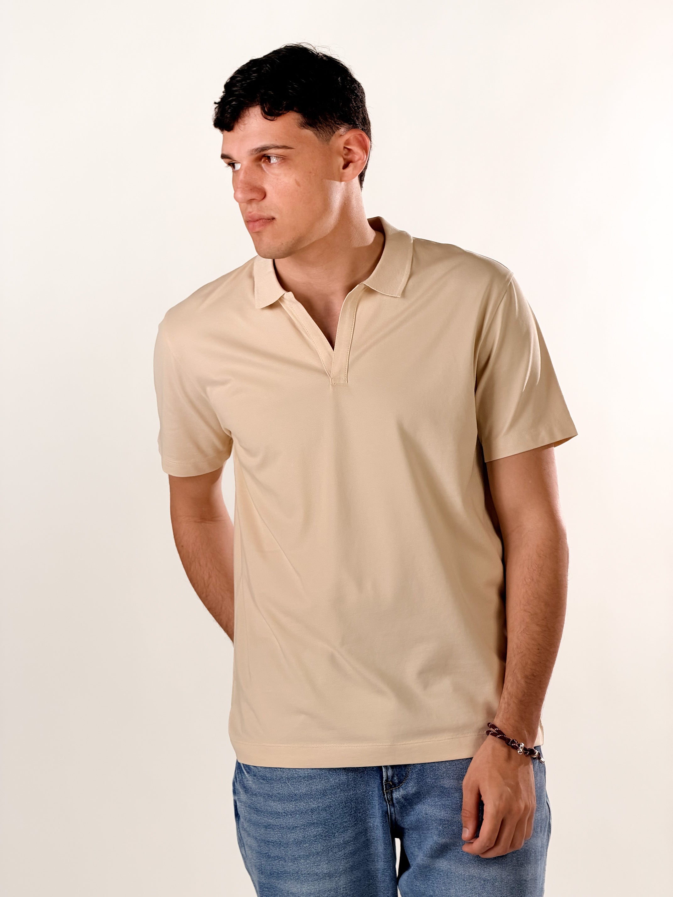 Polo senza bottoni|Colore:Beige