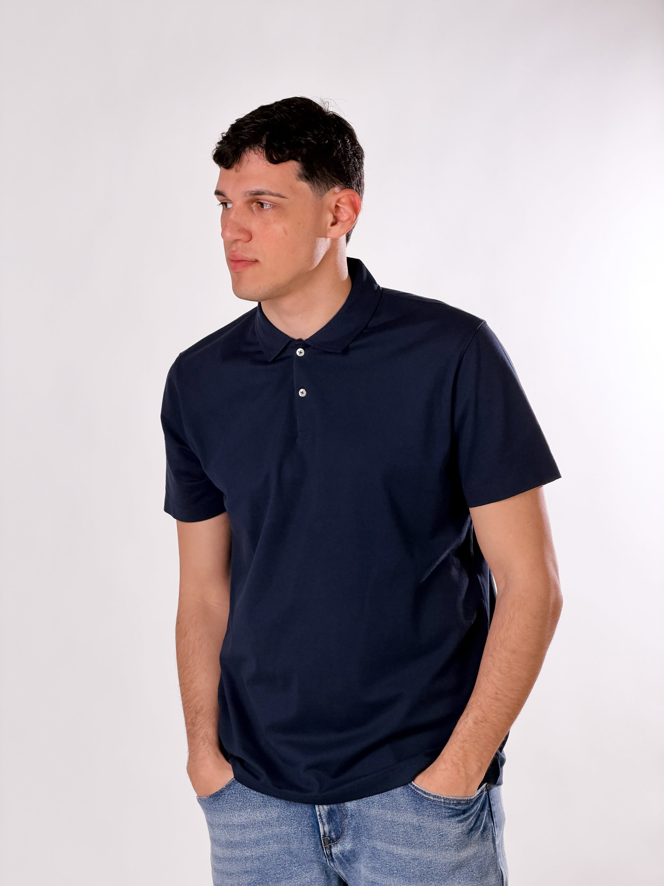 Polo open collar|Colore:Blu