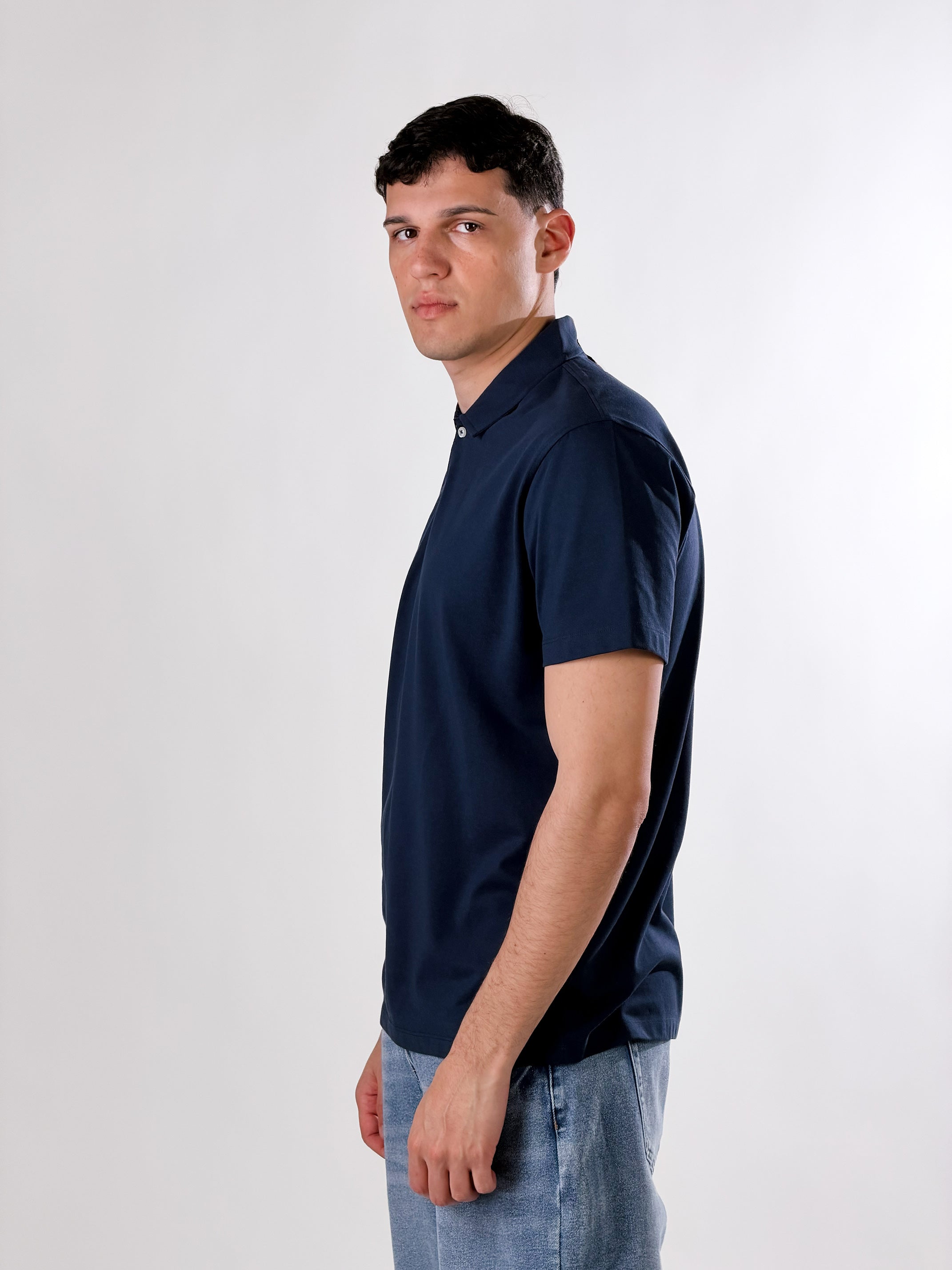 Polo open collar|Colore:Blu