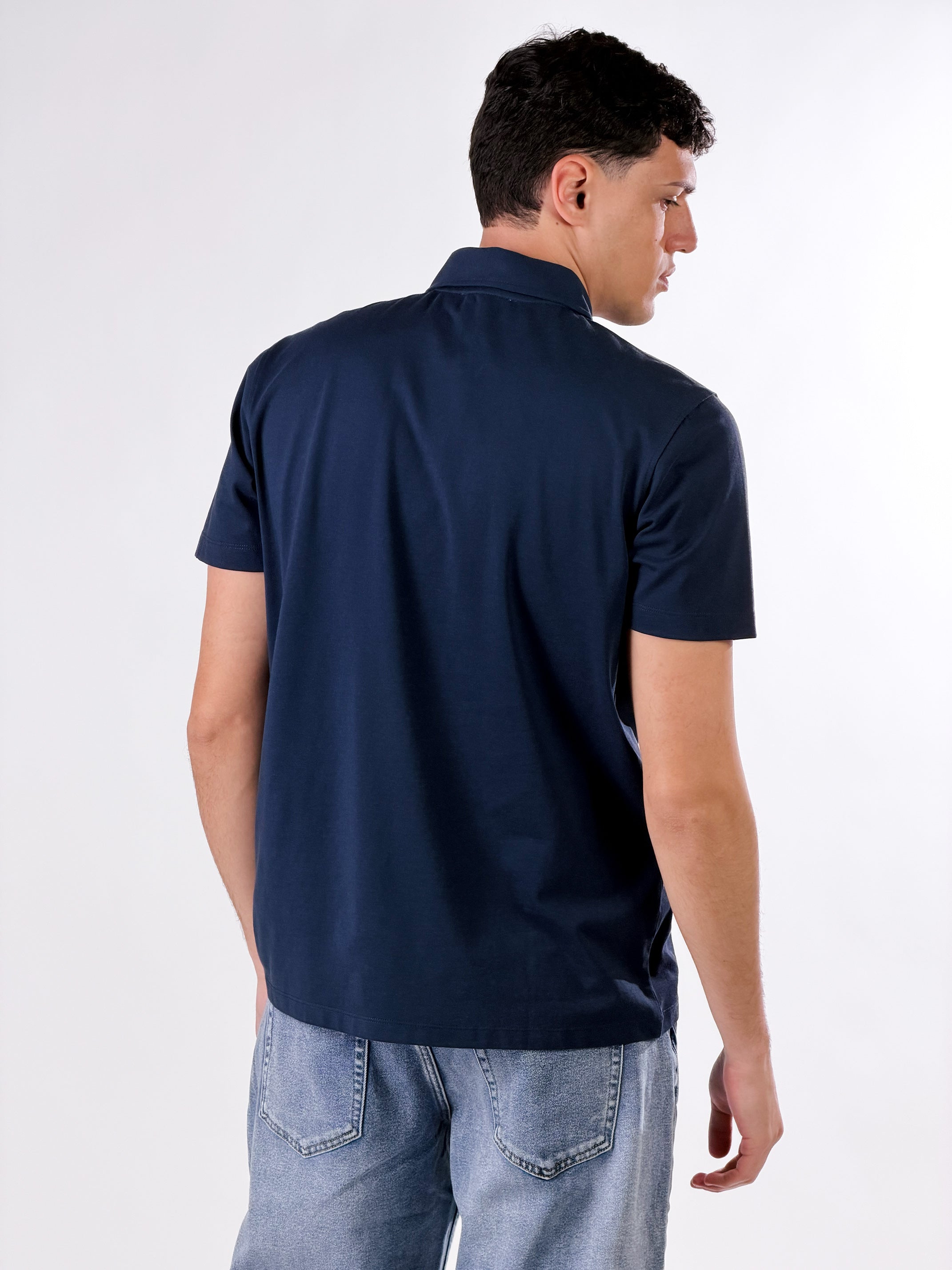 Polo open collar|Colore:Blu