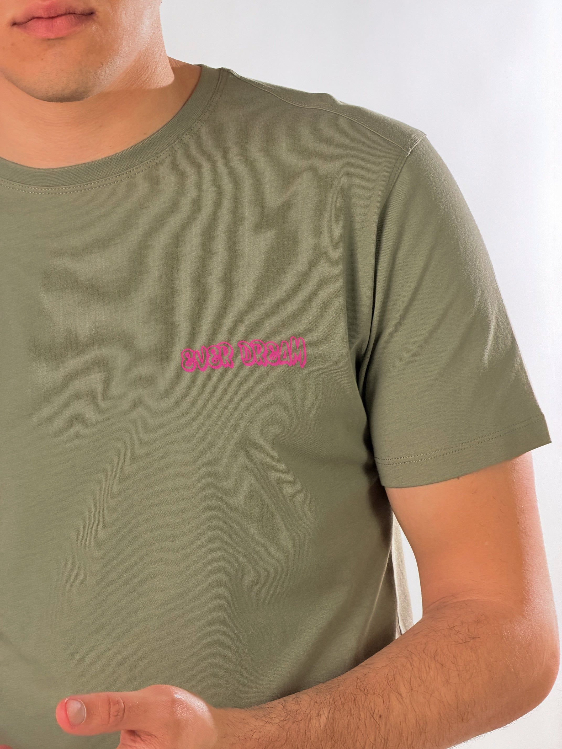 T-Shirt con stampa Palm Dream|Colore:Verde fumo