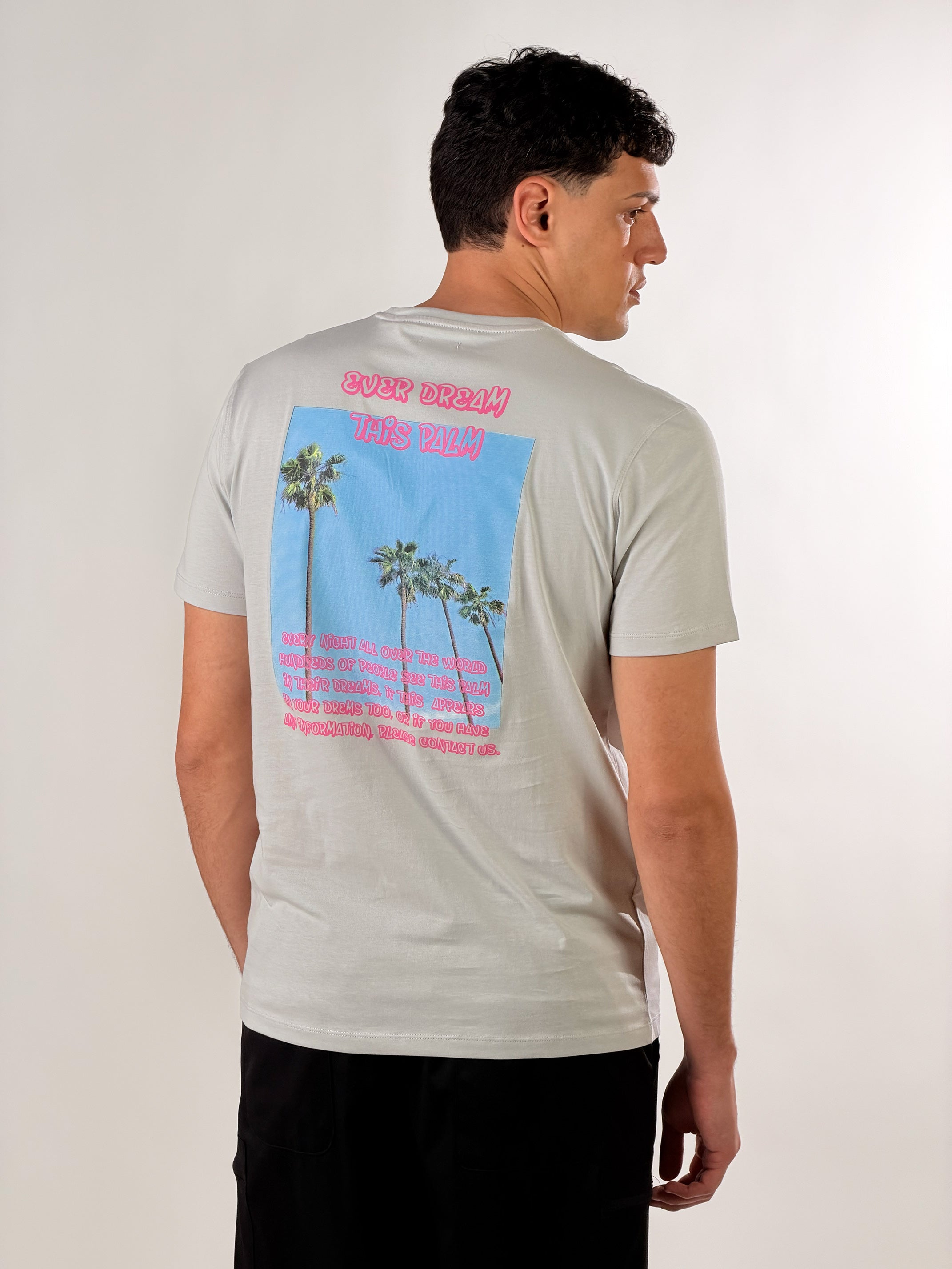 T-Shirt con stampa Palm Dream|Colore:Ghiaccio