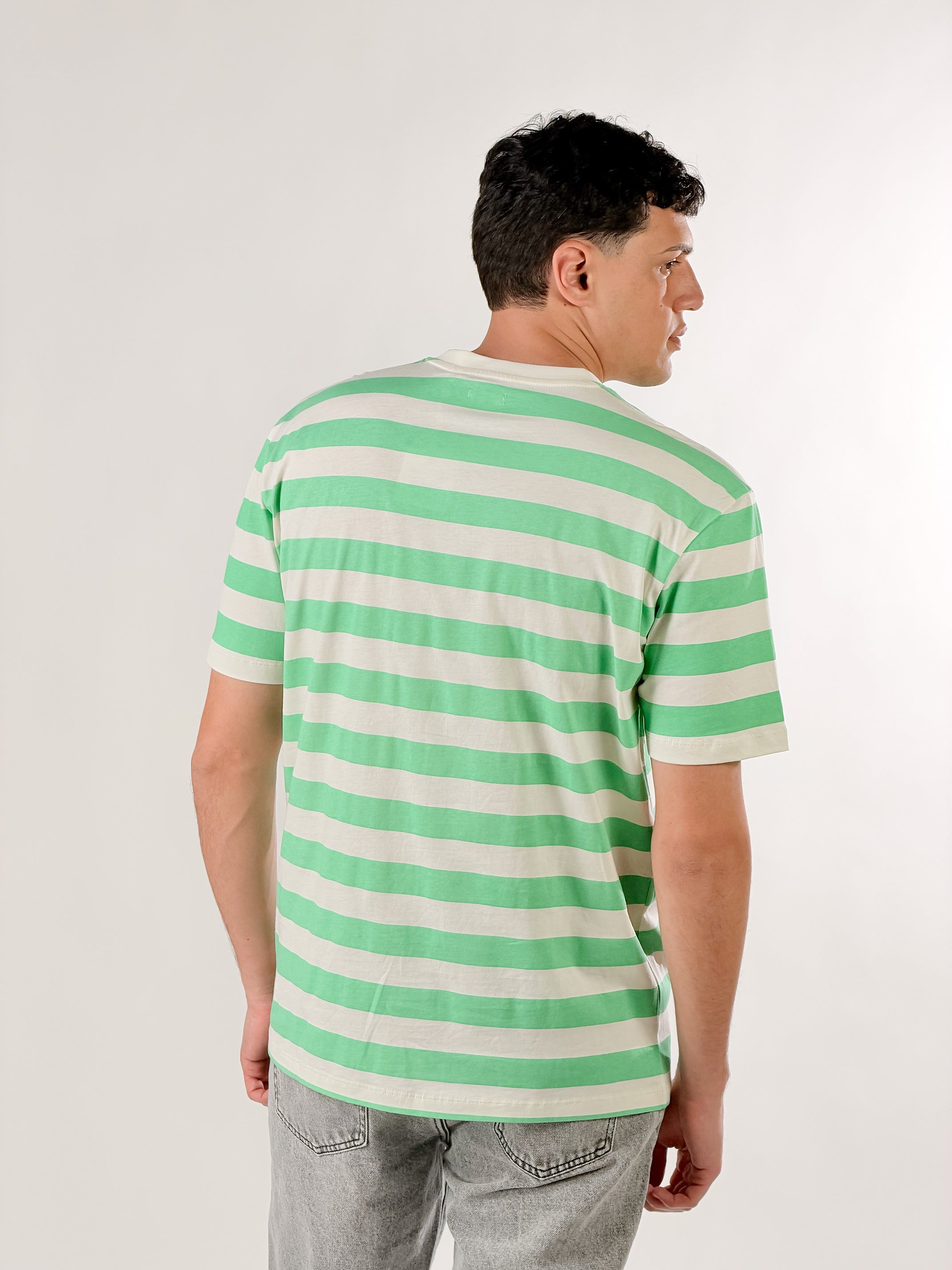 T shirt Stripe loose fit|Colore:Burro/menta