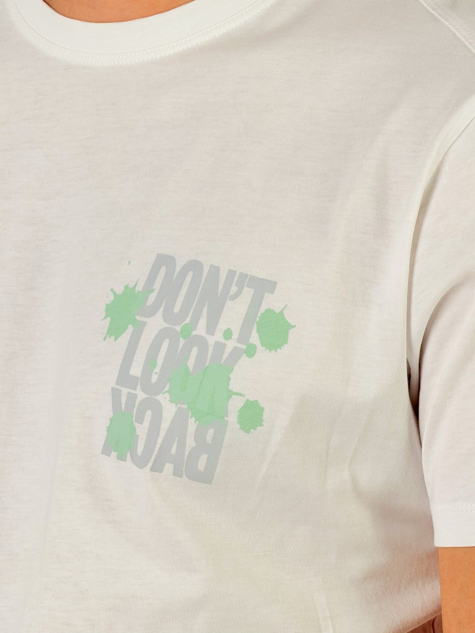 T shirt Don't Look Back regular fit|Colore:Bianco