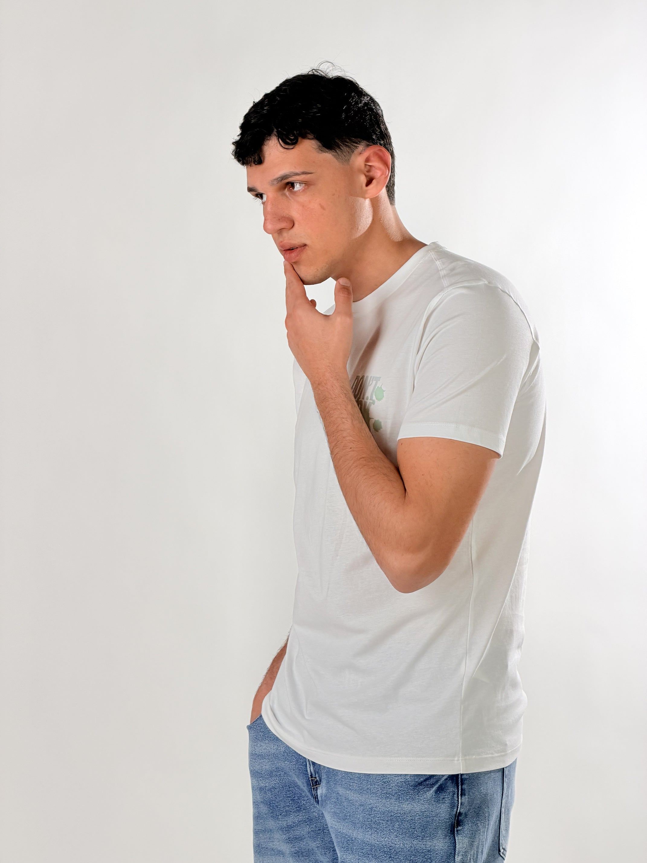 T shirt Don't Look Back regular fit|Colore:Bianco
