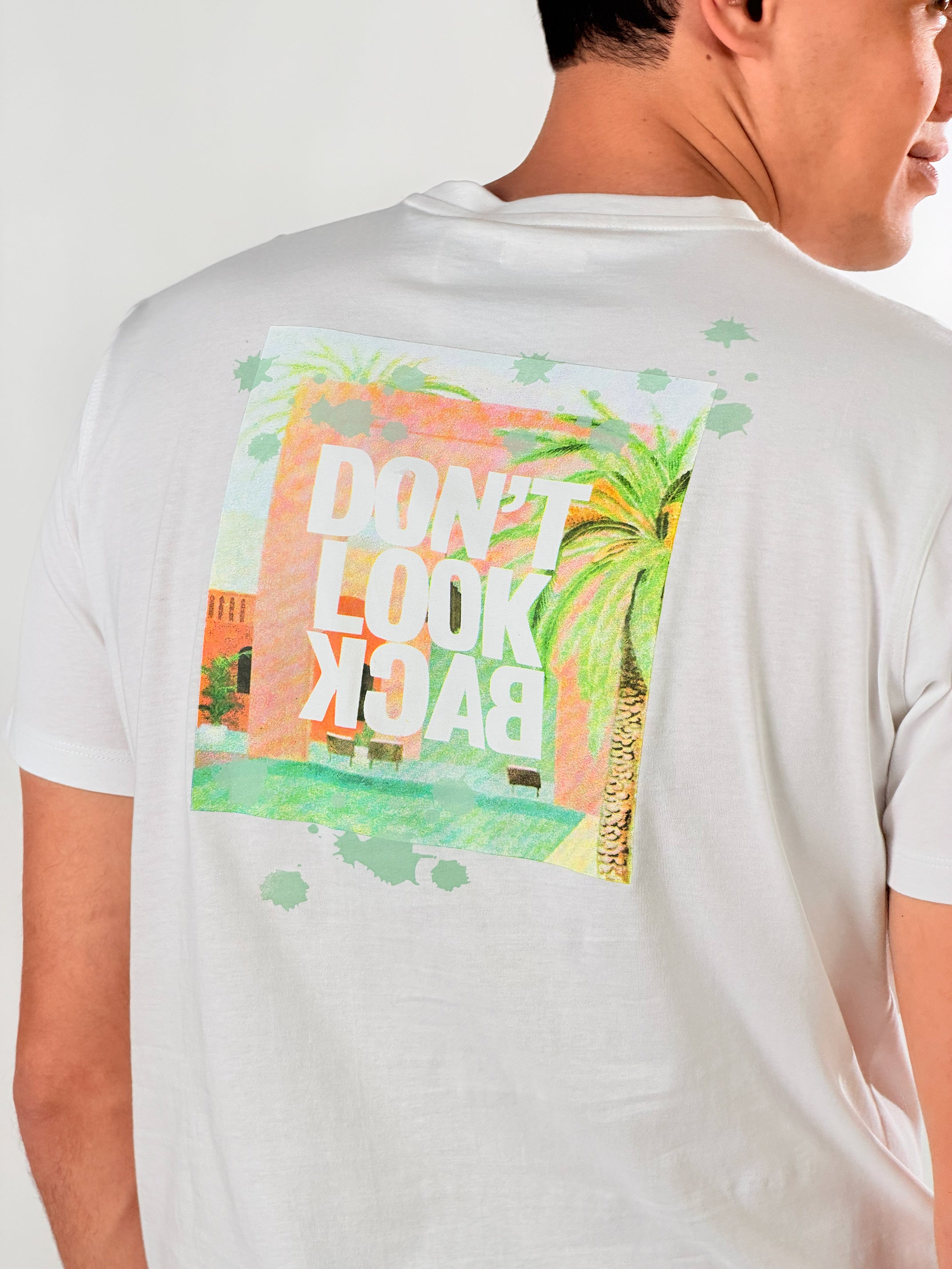 T shirt Don't Look Back regular fit|Colore:Bianco