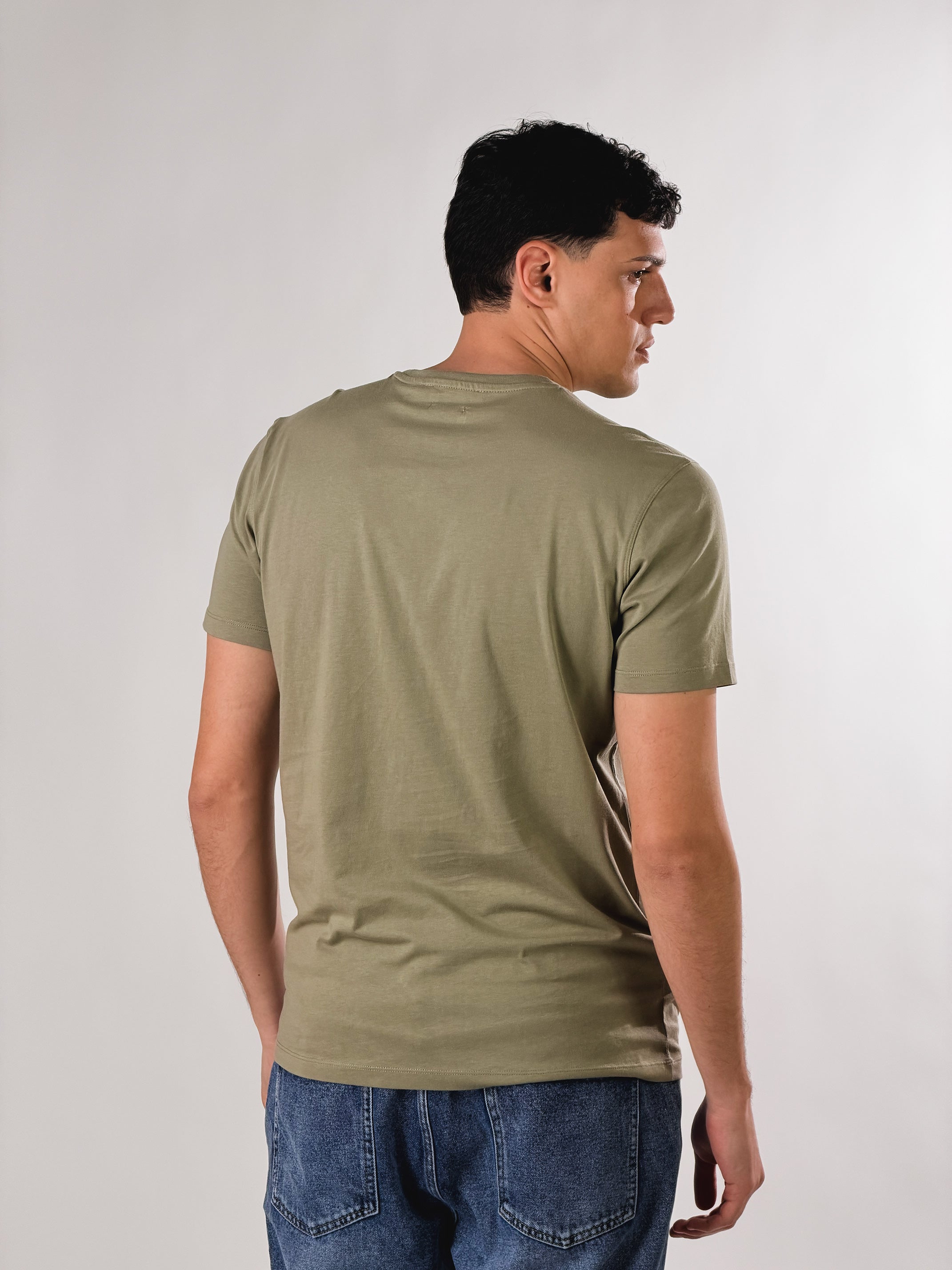 T - Shirt Paradise Beach Club base fit|Colore:Verde fumo