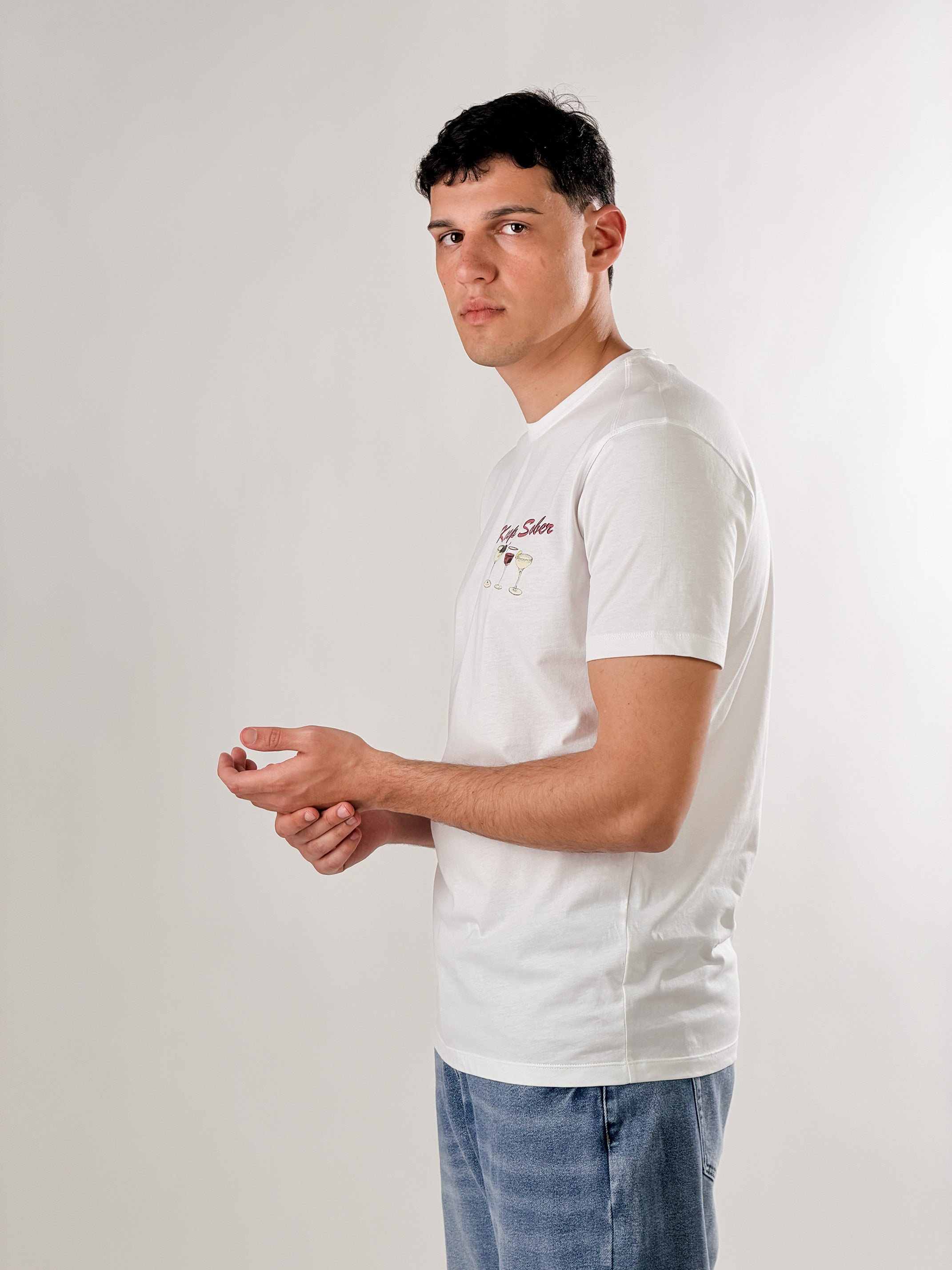 T-shirt Keep Sober base fit|Colore:Bianco