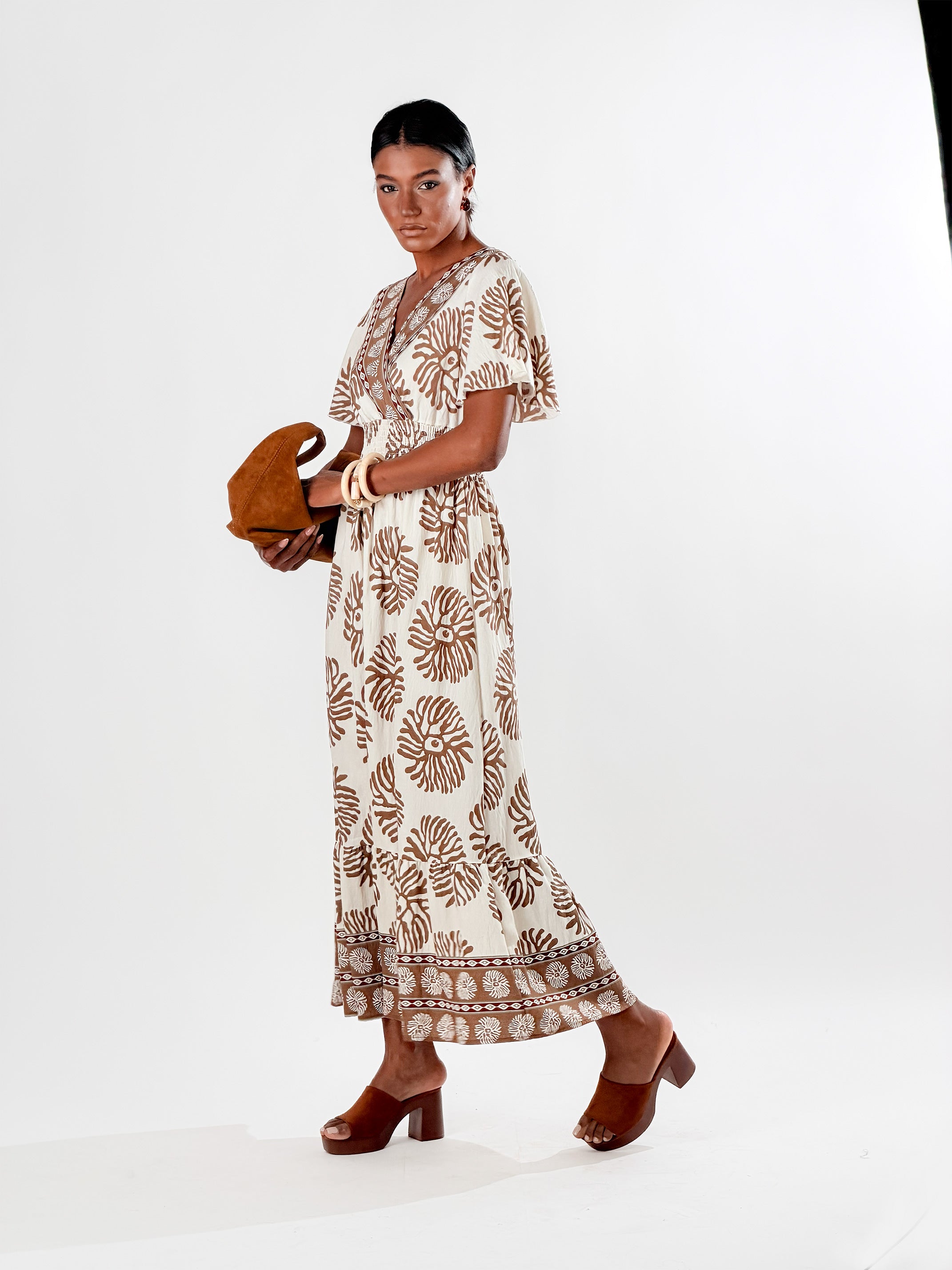 Vestito Boho|Colore:Marrone