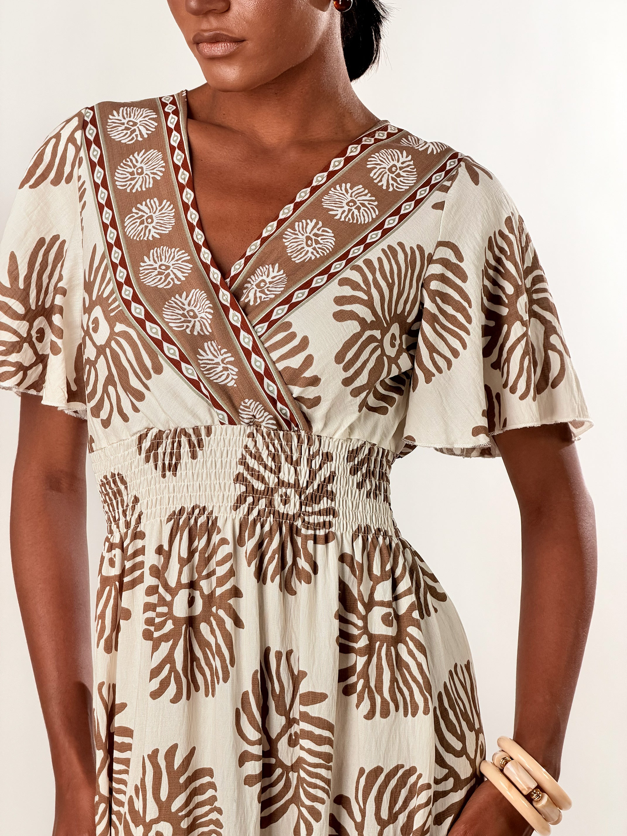 Vestito Boho|Colore:Marrone