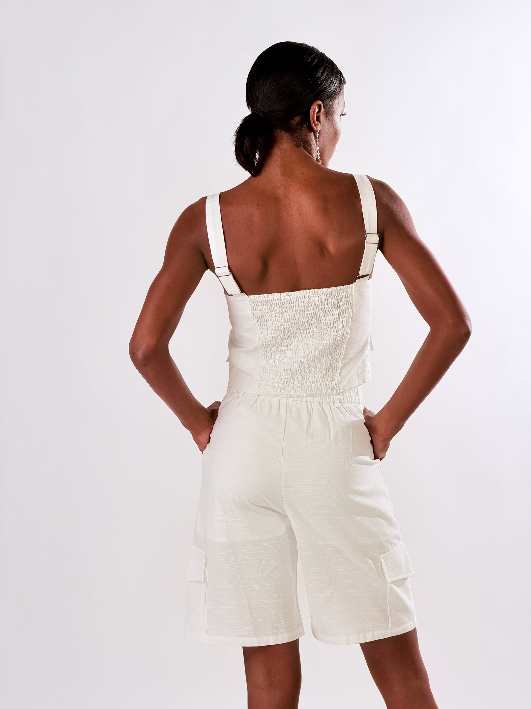 Set Sharma Bermuda e Panciotto|Colore:Bianco