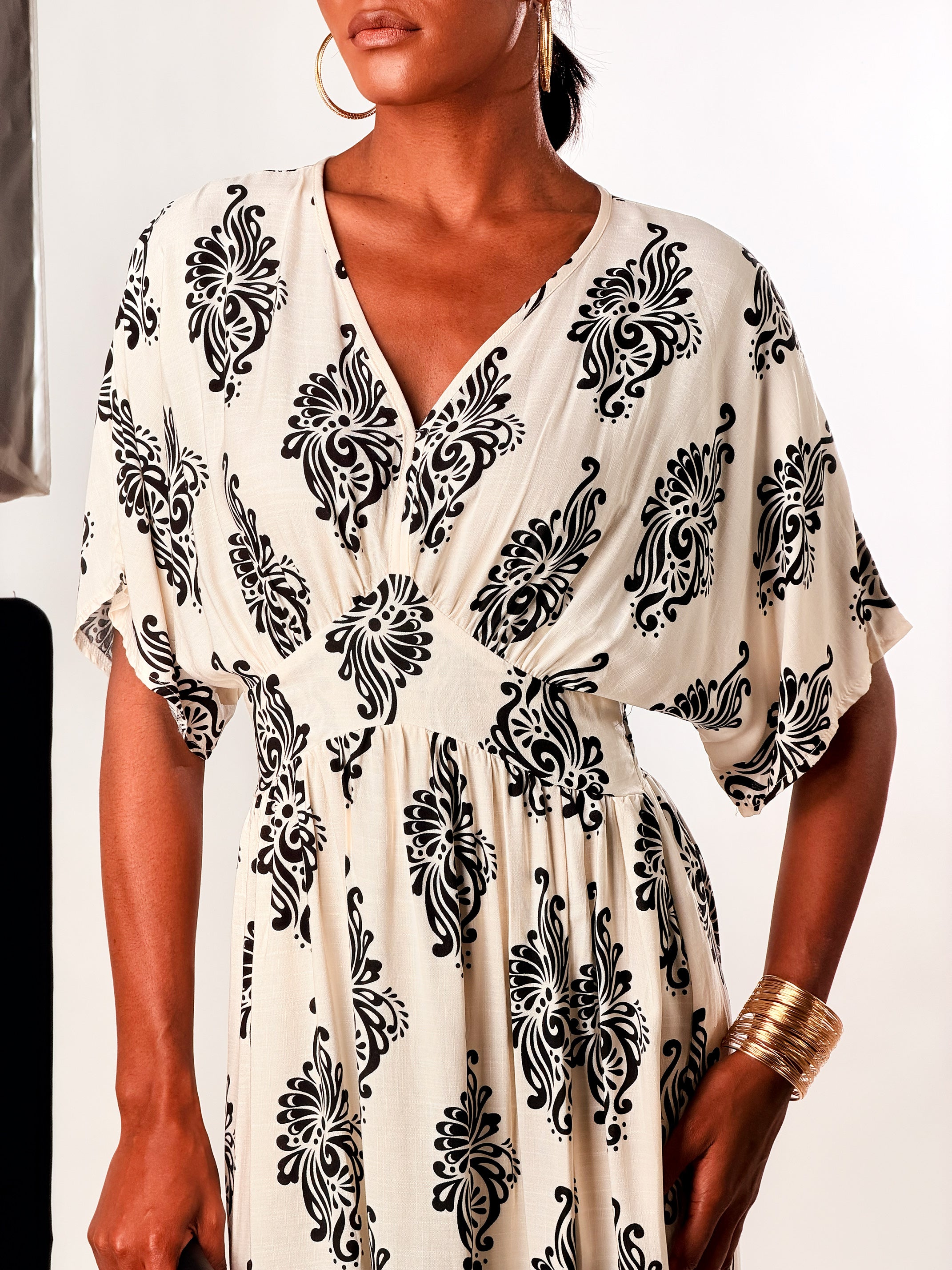 Vesttio Summer border print|Colore:Panna