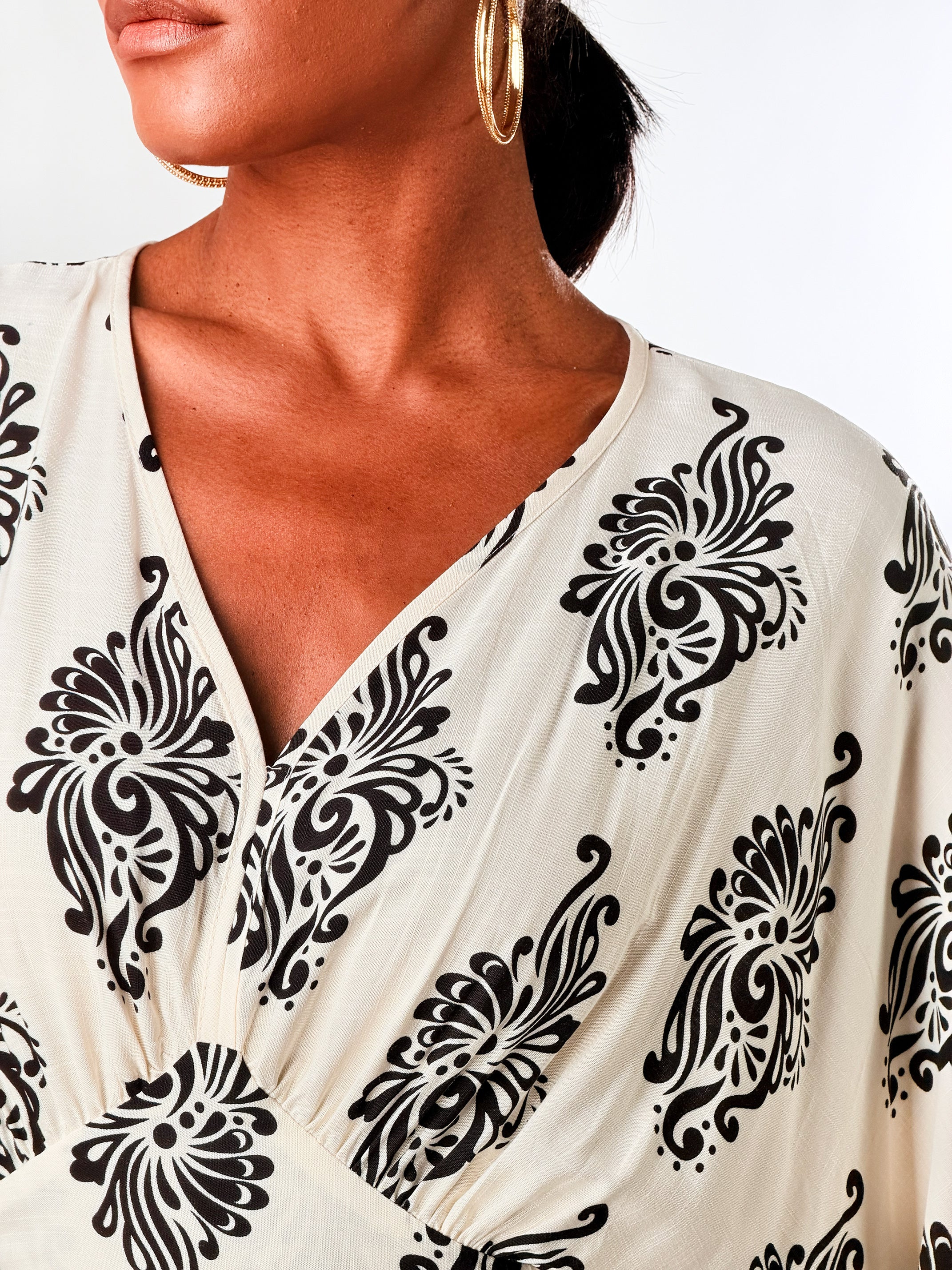 Vesttio Summer border print|Colore:Panna