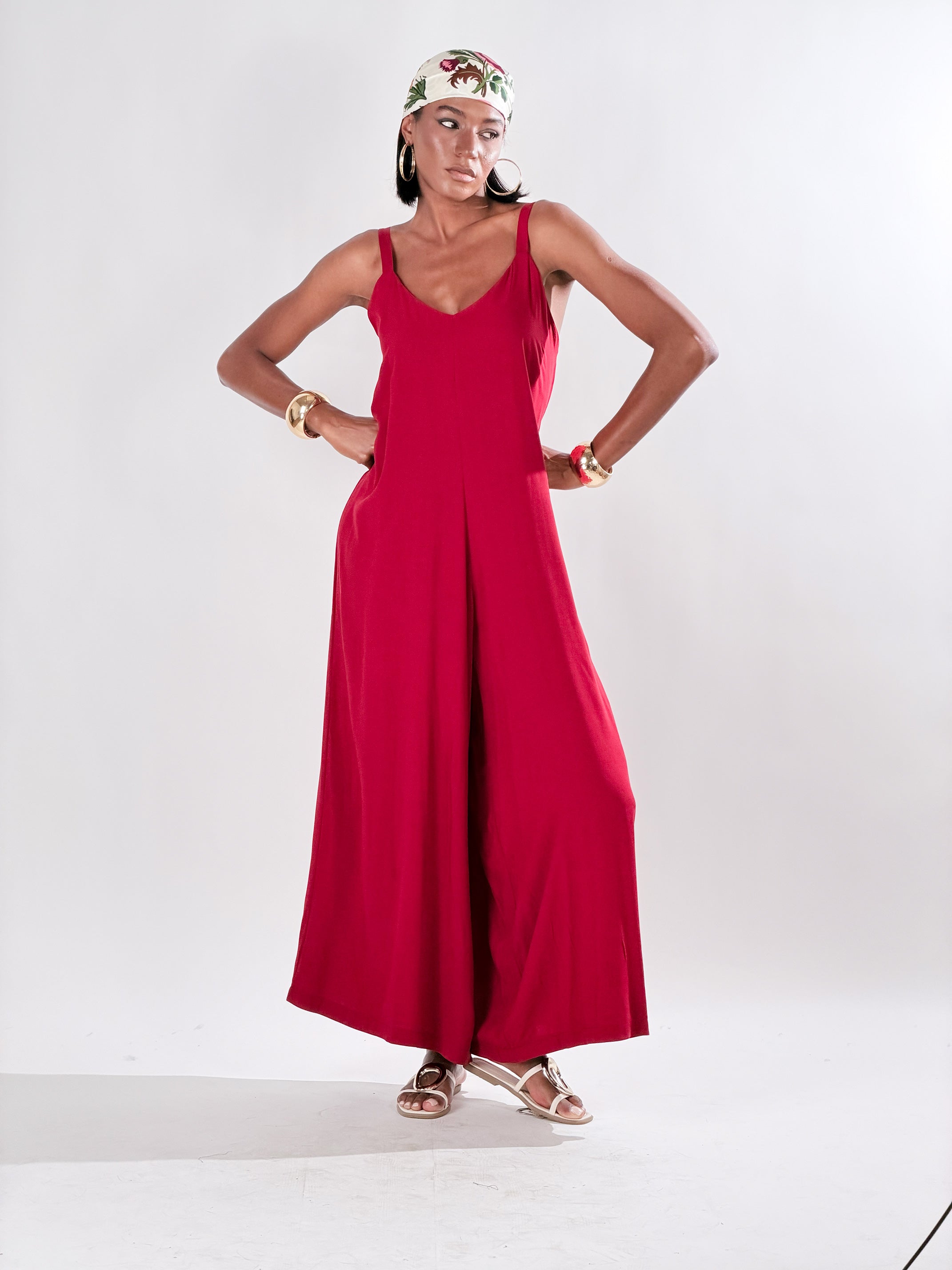 Tuta Harem Oversize|Colore:Rosso india