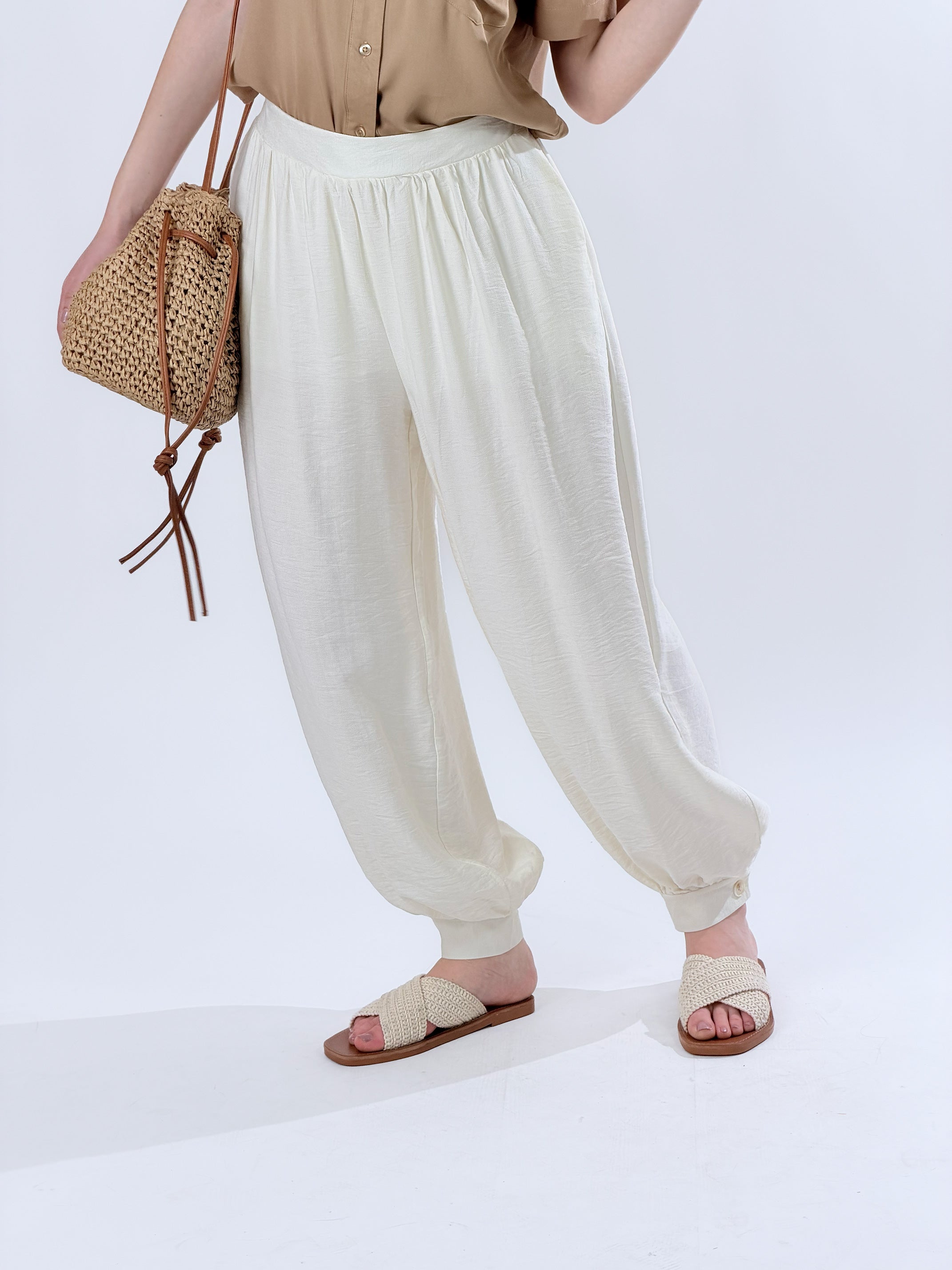 Pantalone Harem Ballon|Colore:Bianco