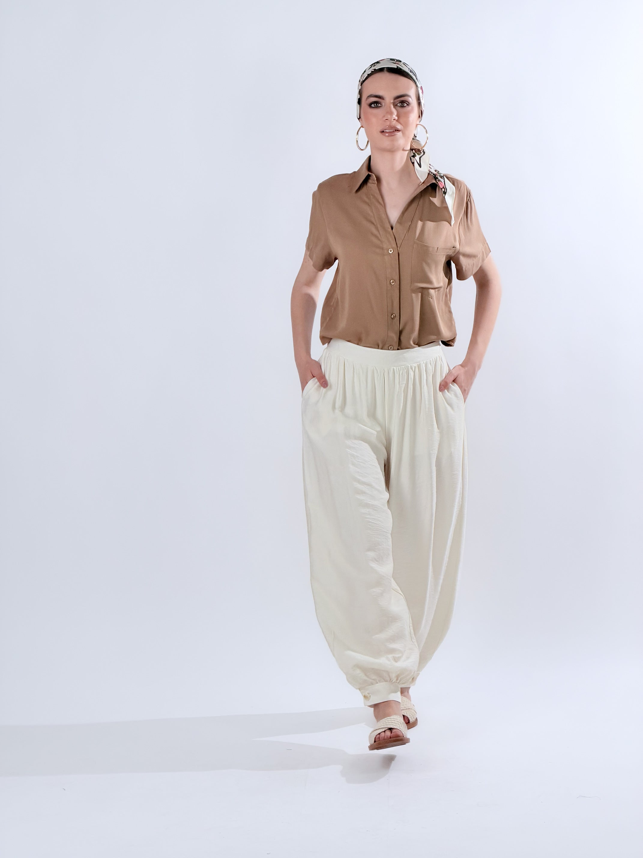 Pantalone Harem Ballon|Colore:Bianco