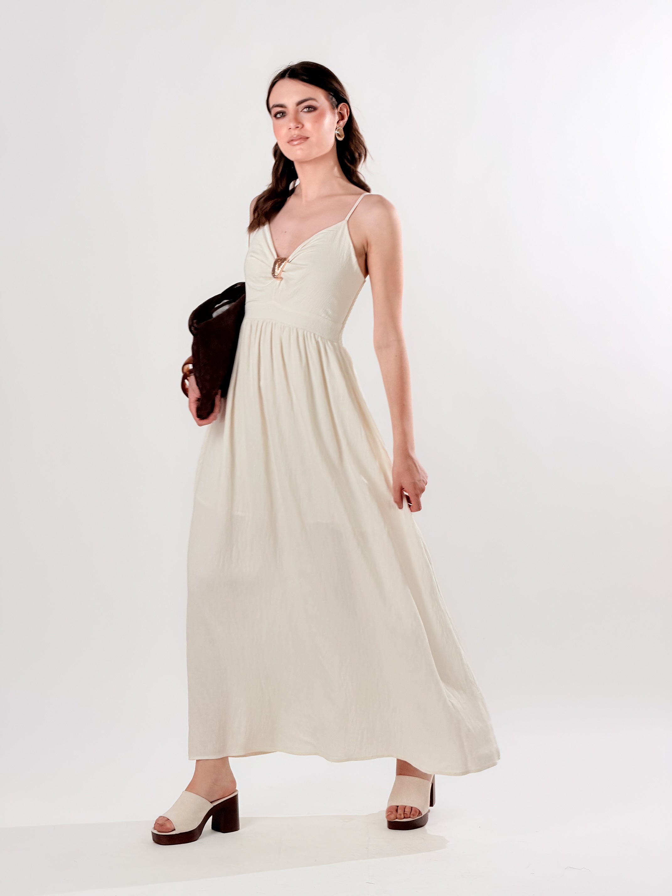 Vestito Allure con Accessorio oro|Colore:Panna