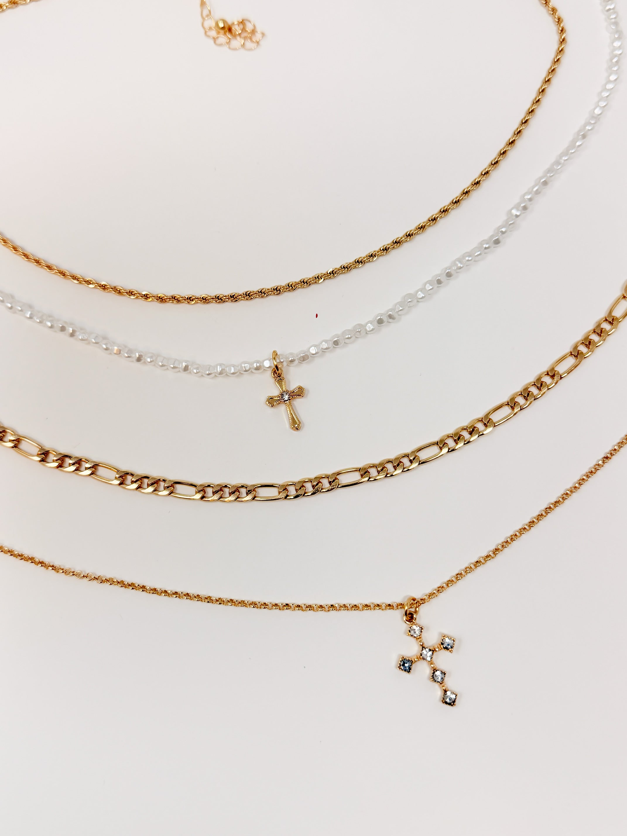 Set Collane croce e cuore|Colore:Oro
