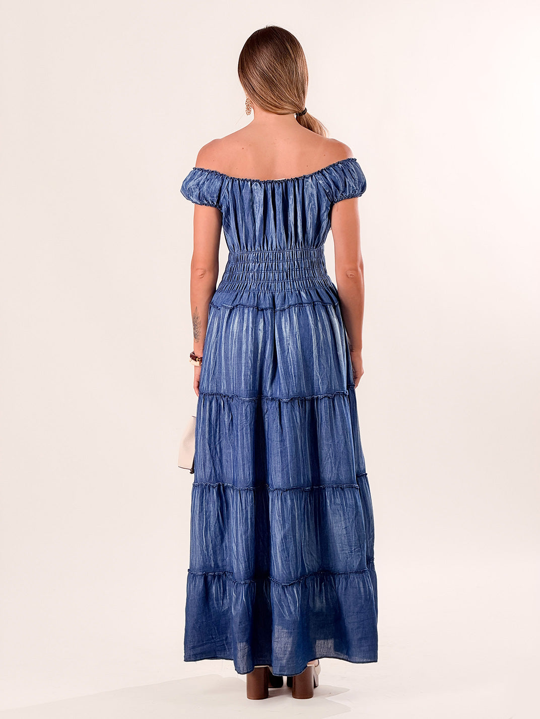 Vestito lungo Flamenco|Colore:Jeans