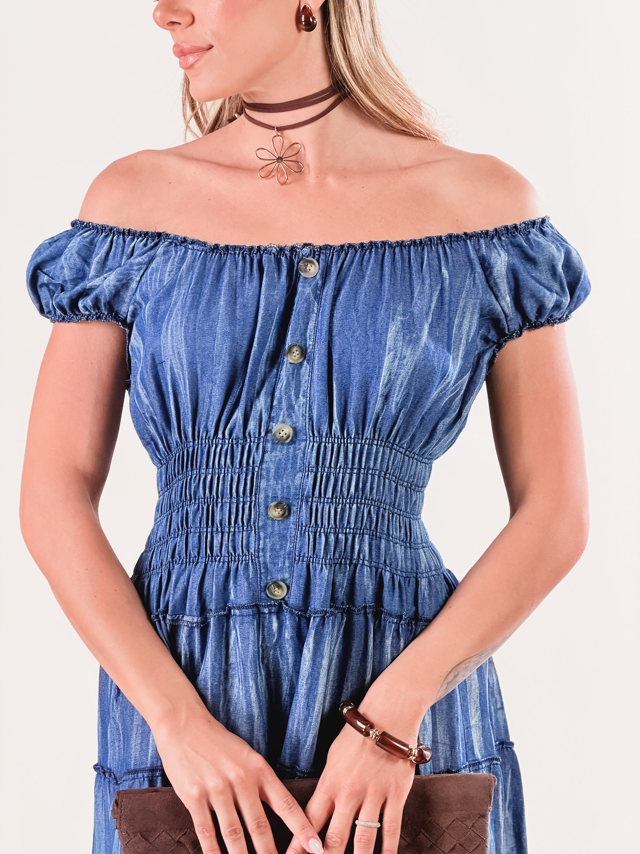 Vestito corto Flamenco|Colore:Jeans