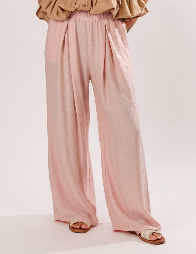 Pantalone capri misto lino|Colore:Rosa