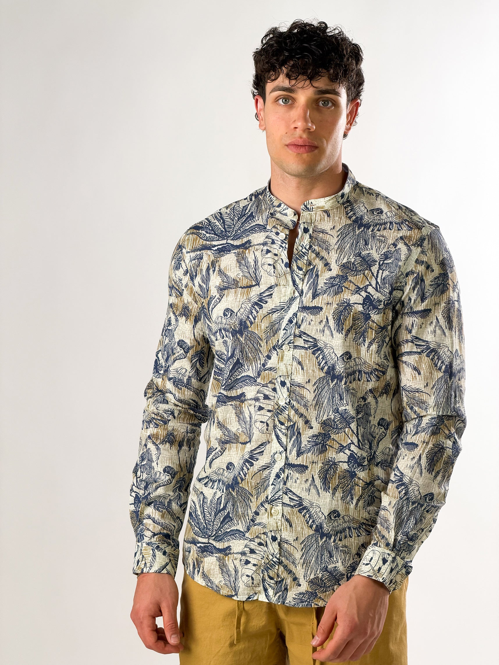 Camicia Stampa botanica|Colore:Beige