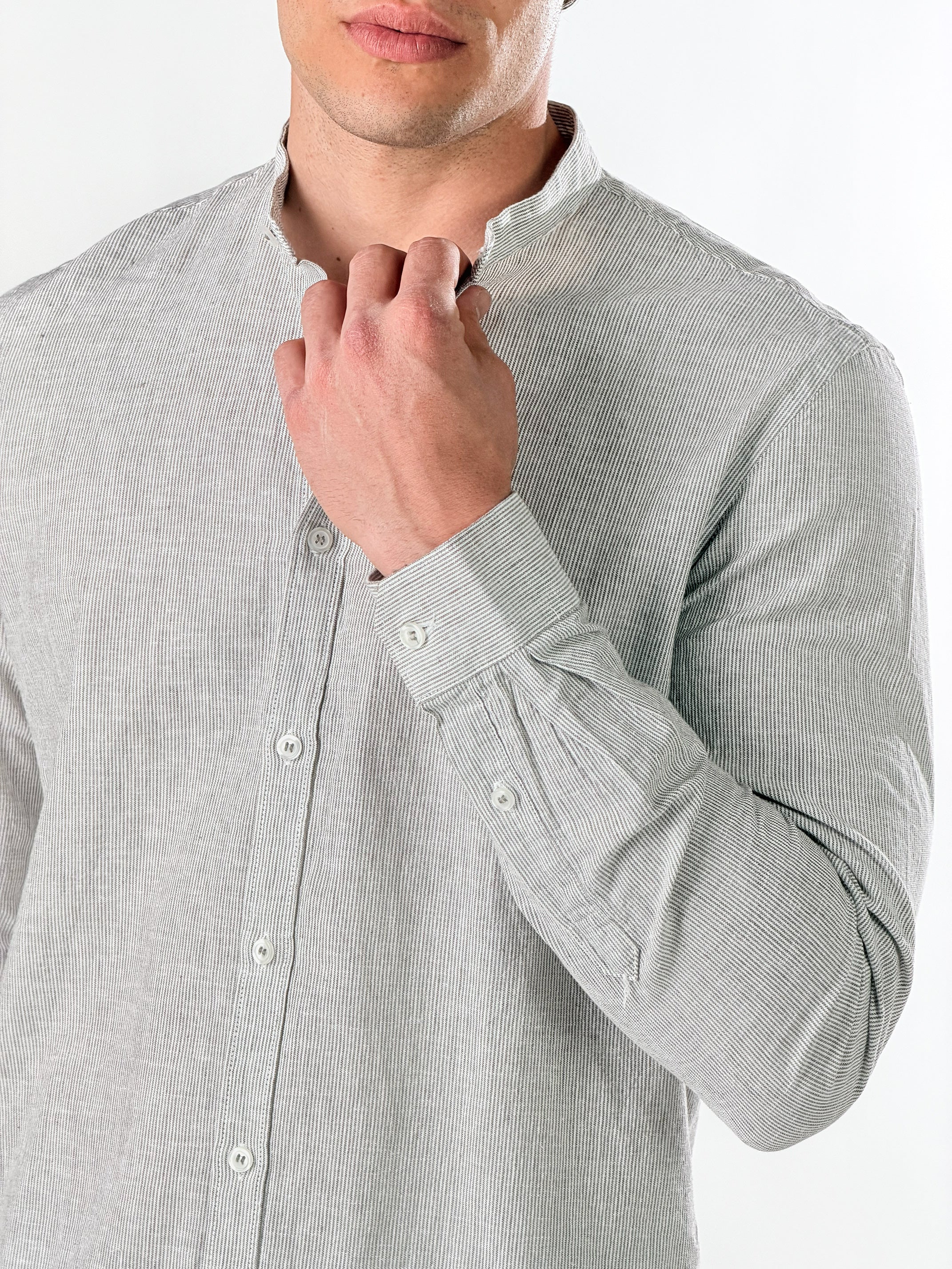 Camicia Collo coreana |Colore:Marrone