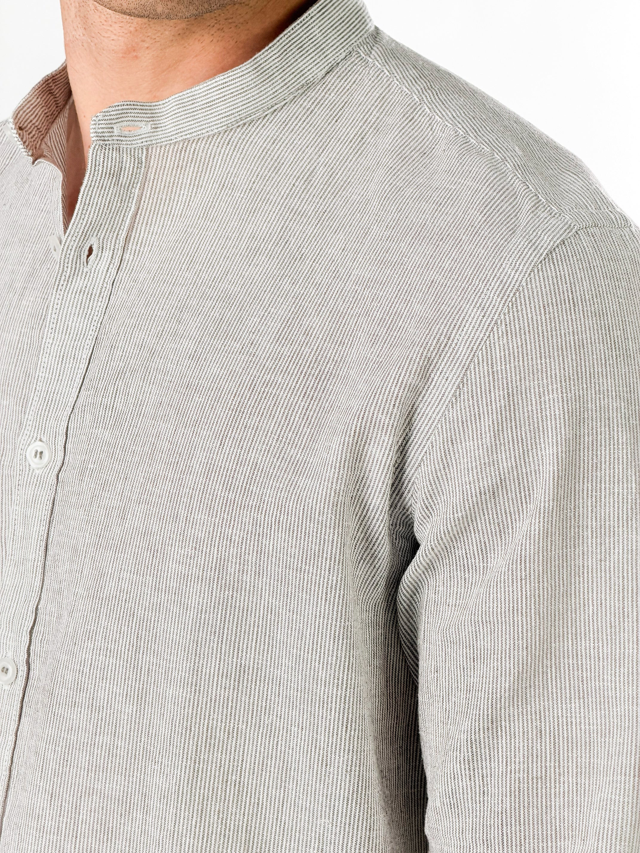 Camicia Collo coreana |Colore:Marrone