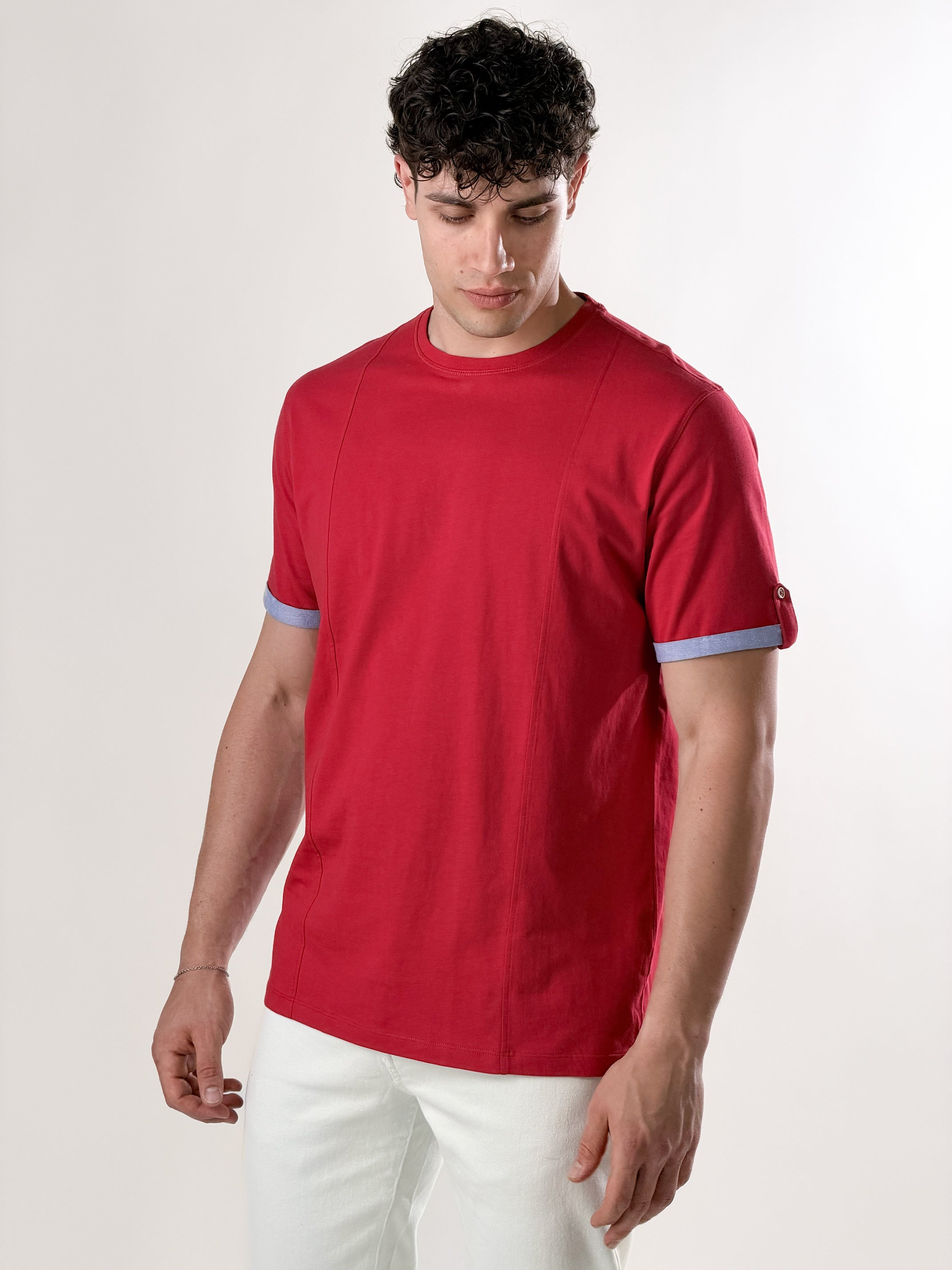 T-Shirt Roll tab |Colore:Corallo
