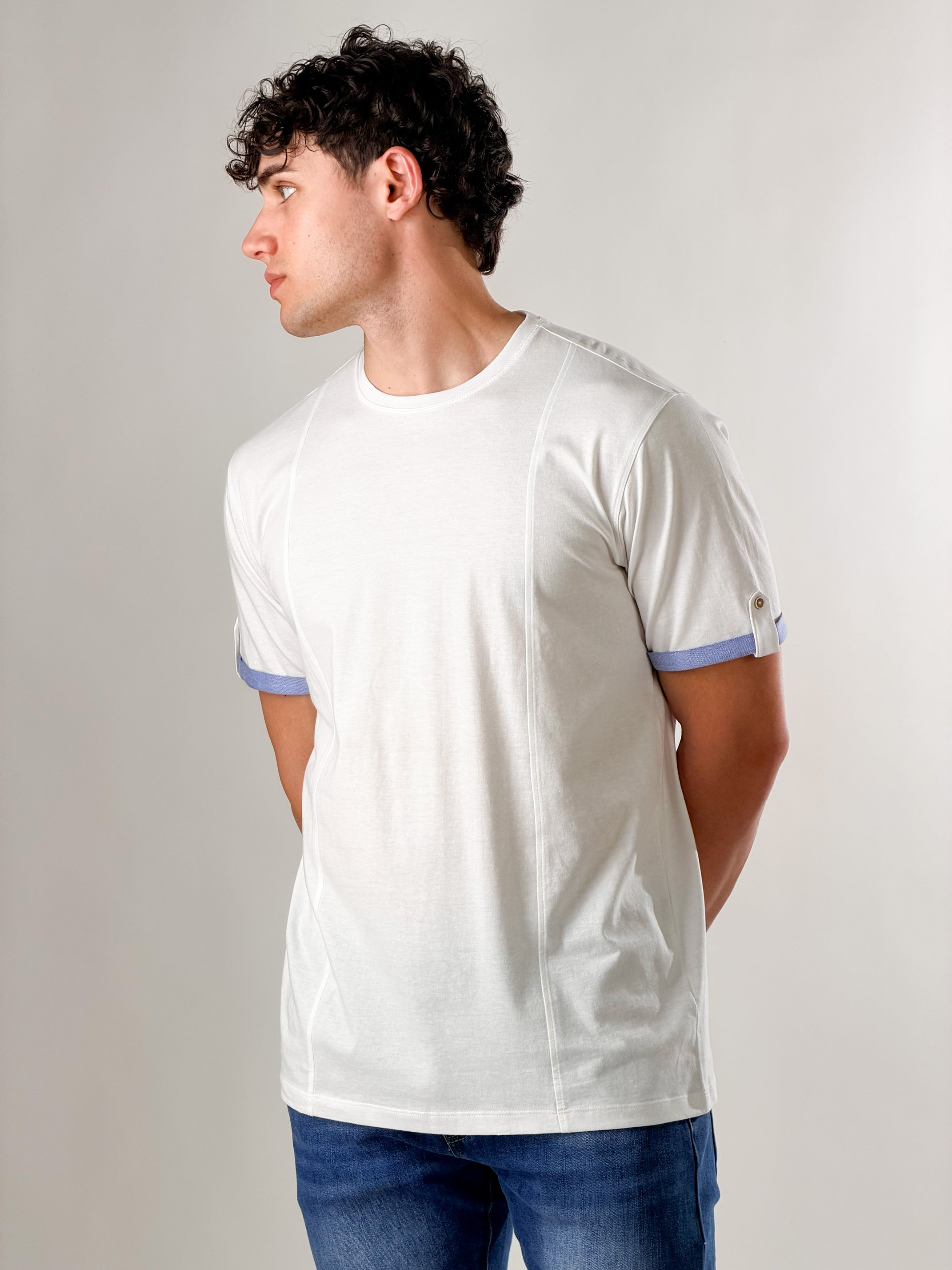 T-Shirt Roll tab |Colore:Bianco