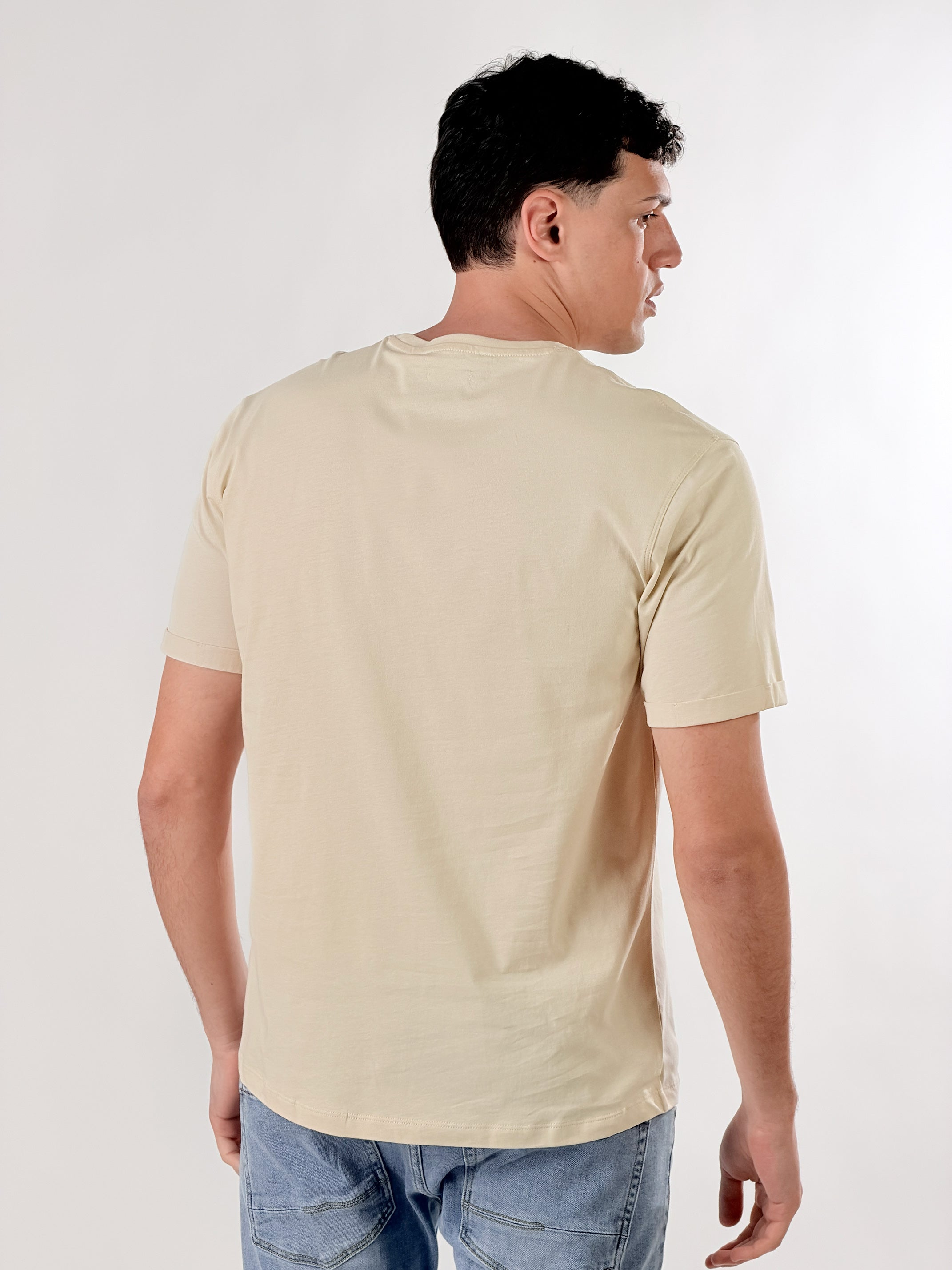 T-Shirt girocllo sottile base Fit|Colore:Beige